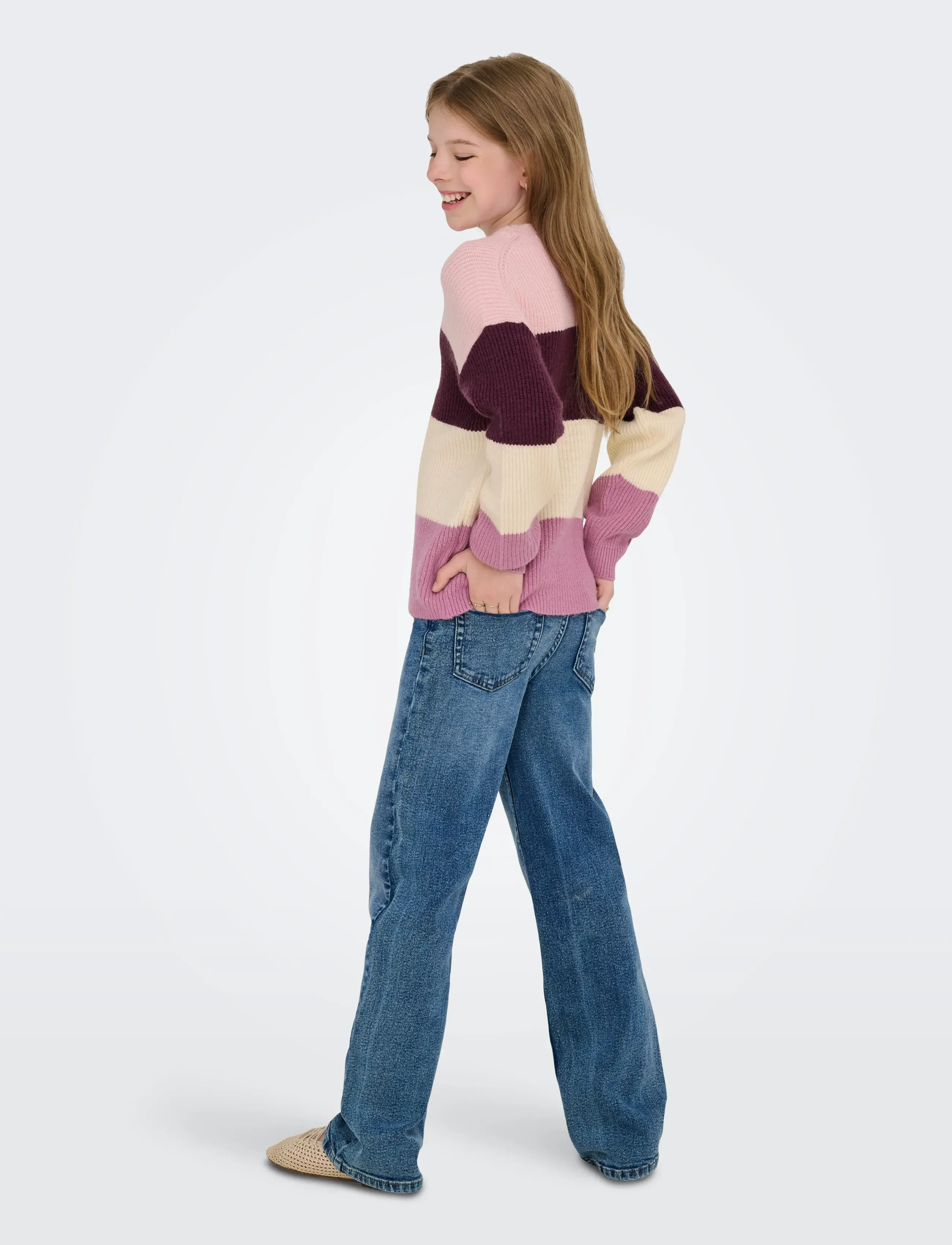 Kids Only - KOGSANDY L/S STRIPE PULLOVER KNT NOOS - jumpers - mauve wine - 3