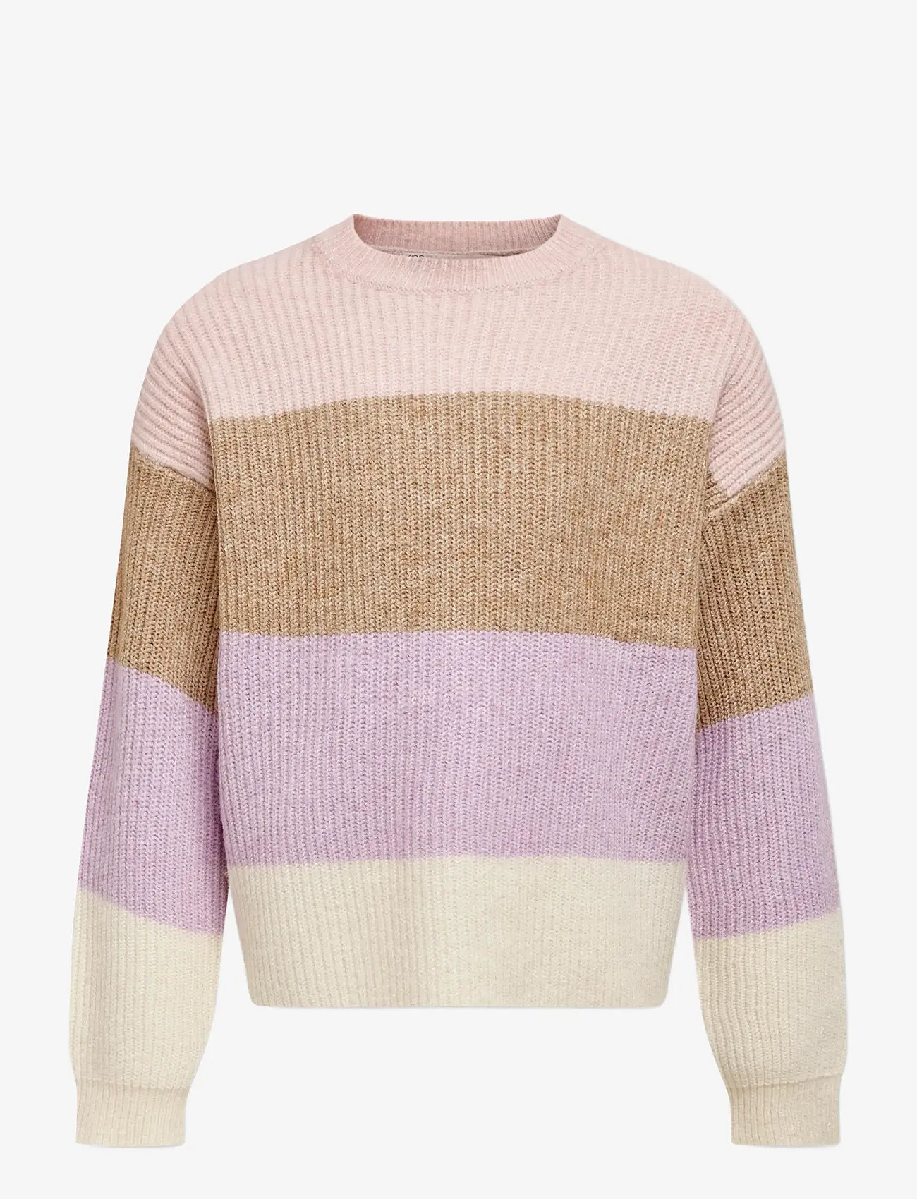 Kids Only KOGSANDY L/S STRIPE PULLOVER KNT NOOS - Back to school - SEPIA ROSE / multi