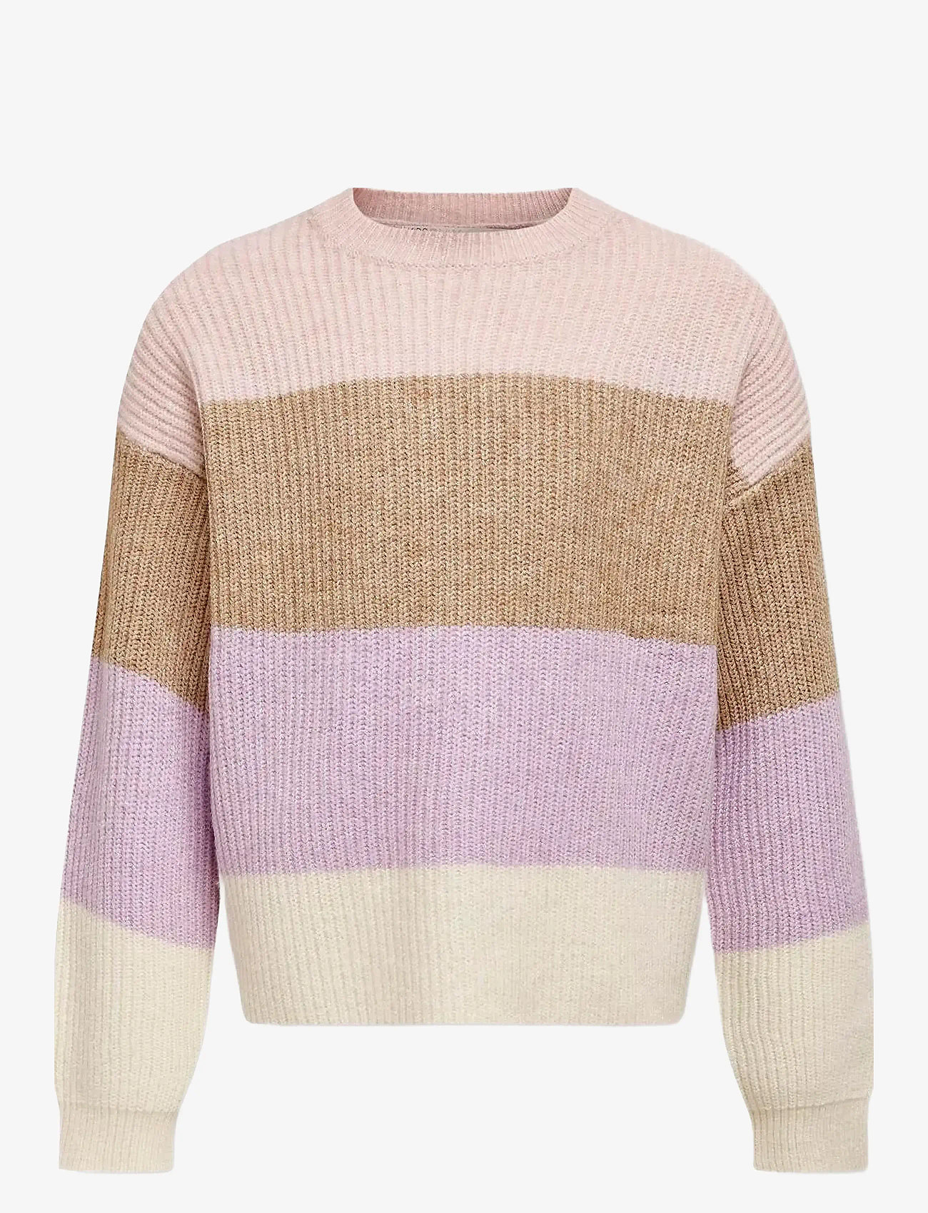 Kids Only - KOGSANDY L/S STRIPE PULLOVER KNT NOOS - efterårstøj - sepia rose - 0