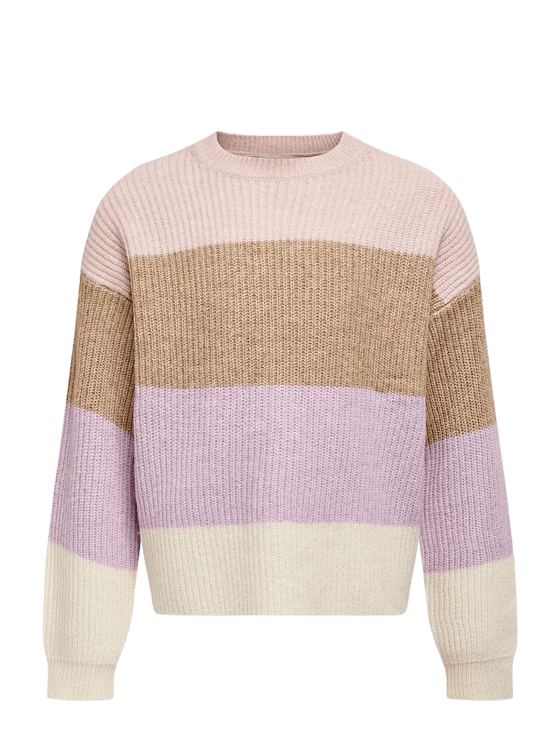 Kids Only - KOGSANDY L/S STRIPE PULLOVER KNT NOOS - jumpers - sepia rose - 1