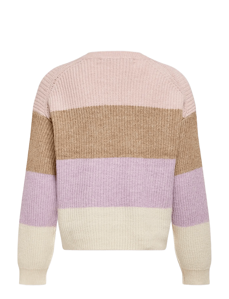 Kids Only - KOGSANDY L/S STRIPE PULLOVER KNT NOOS - jumpers - sepia rose - 2