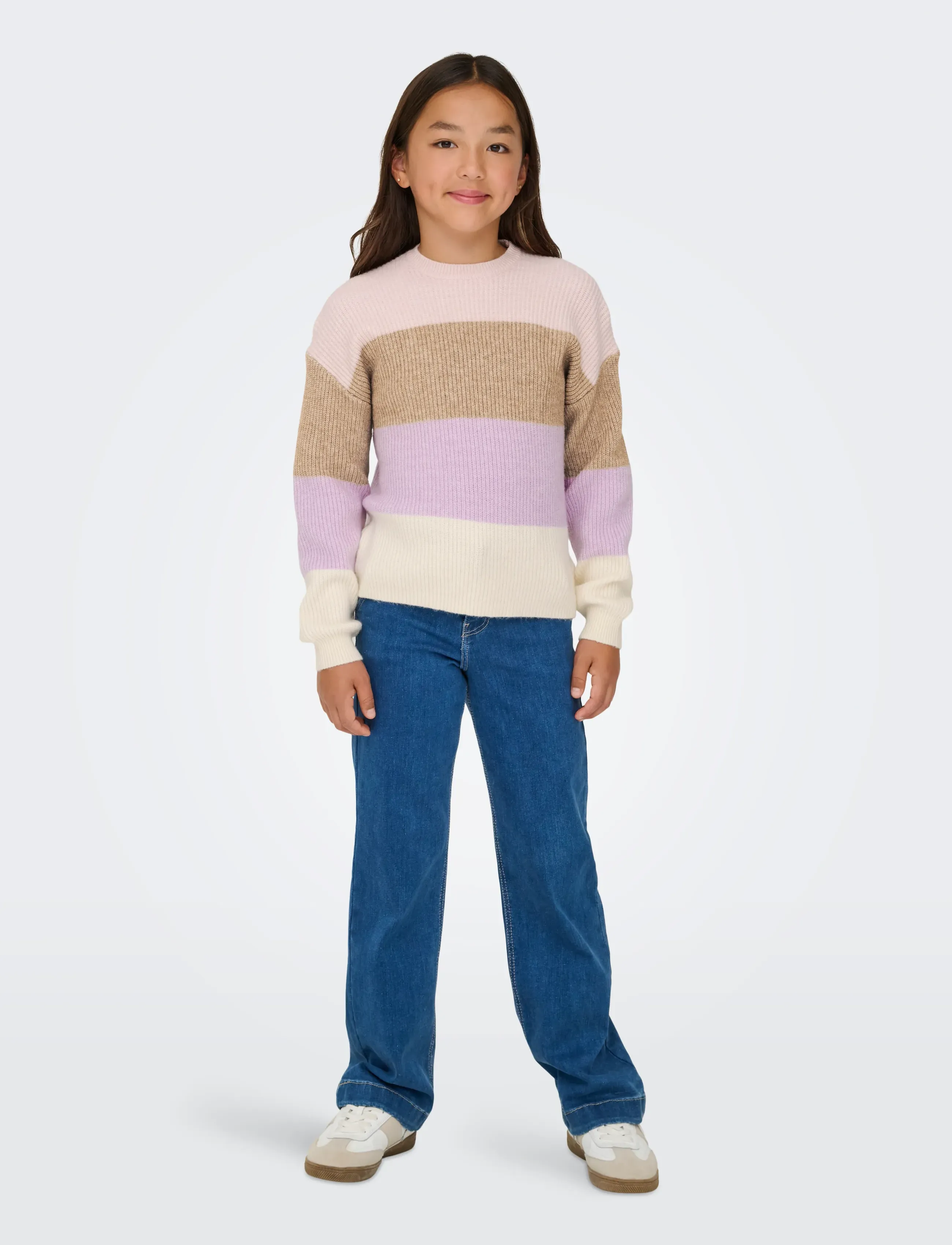 Kids Only KOGSANDY L/S STRIPE PULLOVER KNT NOOS - Yläosat - SEPIA ROSE / multi