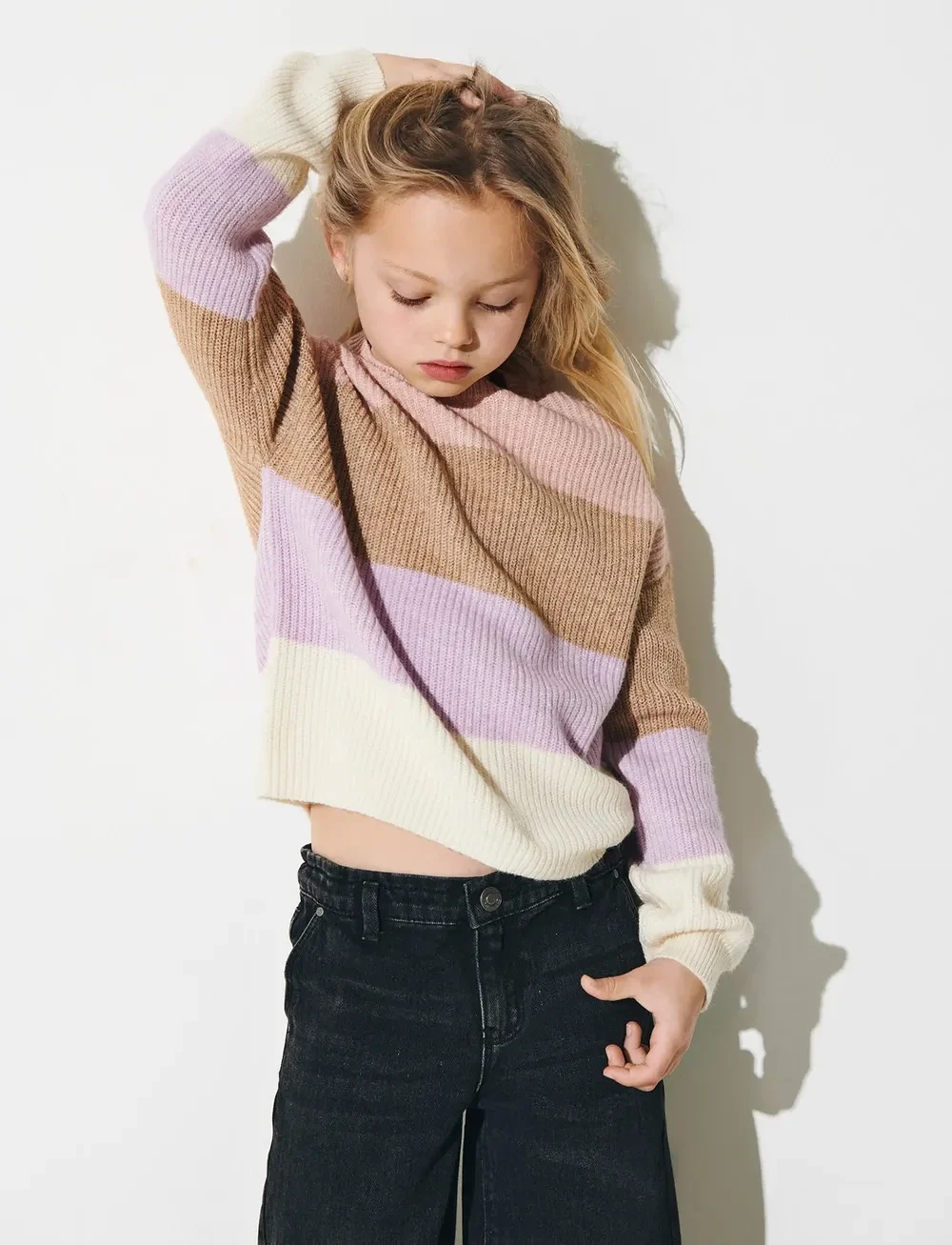 Kids Only - KONSANDY L/S STRIPE PULLOVER CP KNT - džemprid - sepia rose - 0