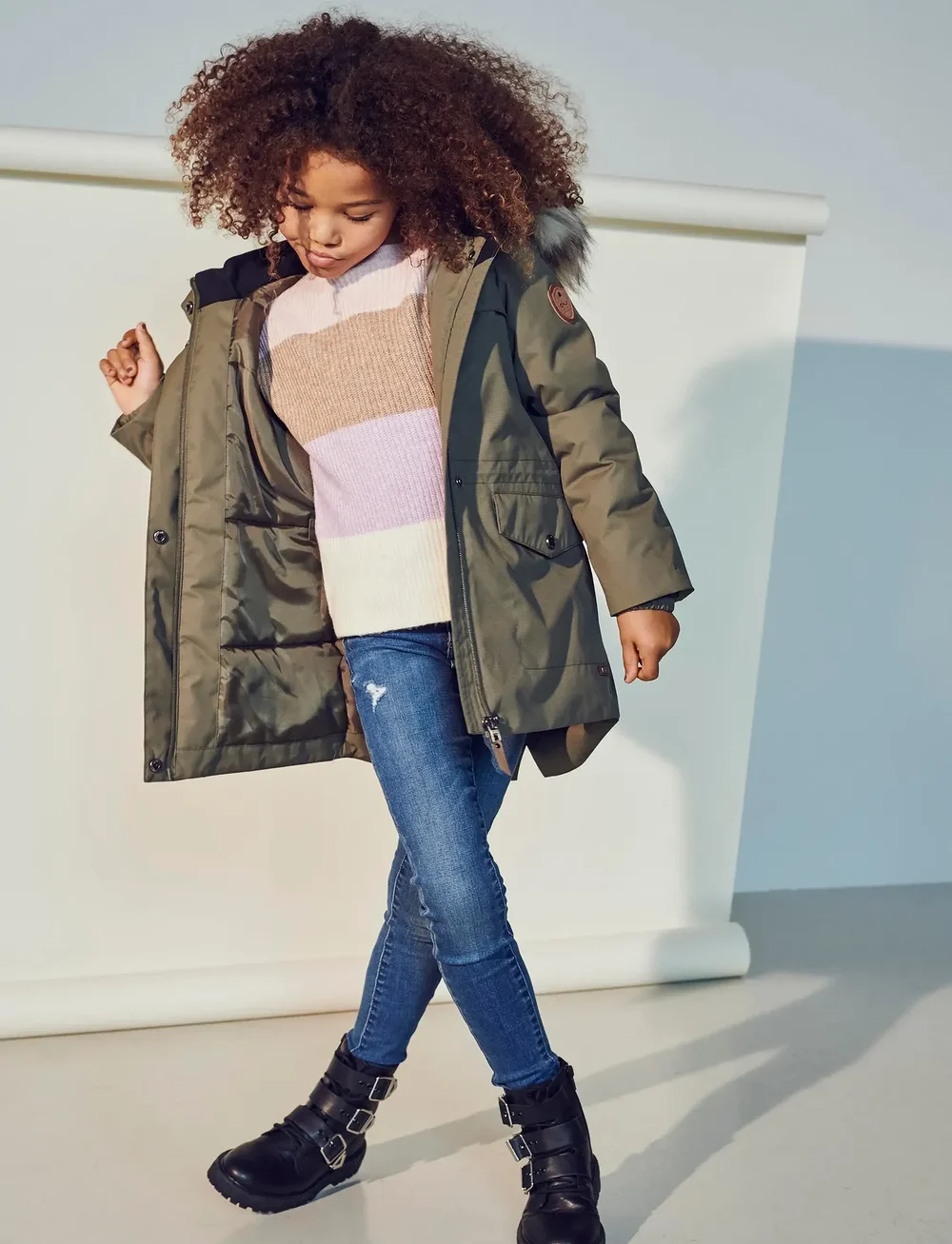 Kids Only - KONSANDY L/S STRIPE PULLOVER CP KNT - džemprid - sepia rose - 4