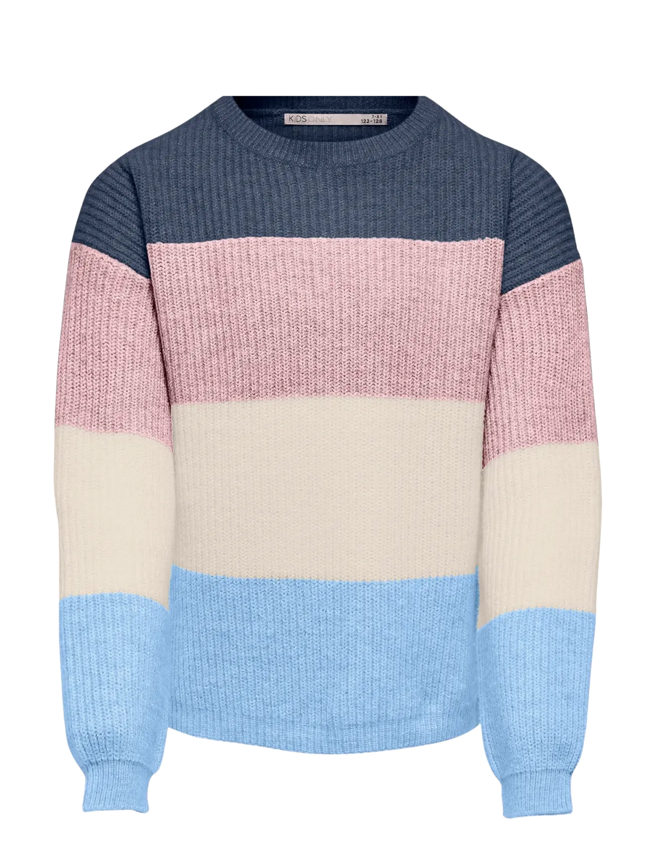 Kids Only Konsandy L/S Stripe Pullover Cp Knt, 122-128, Blue, Strik > Pullovere, Børn