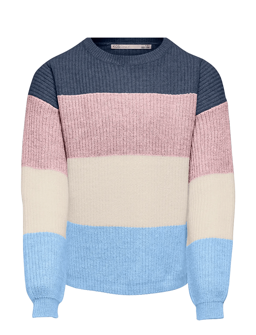 Kids Only - KOGSANDY L/S STRIPE PULLOVER KNT NOOS - džemperiai - vintage indigo - 0