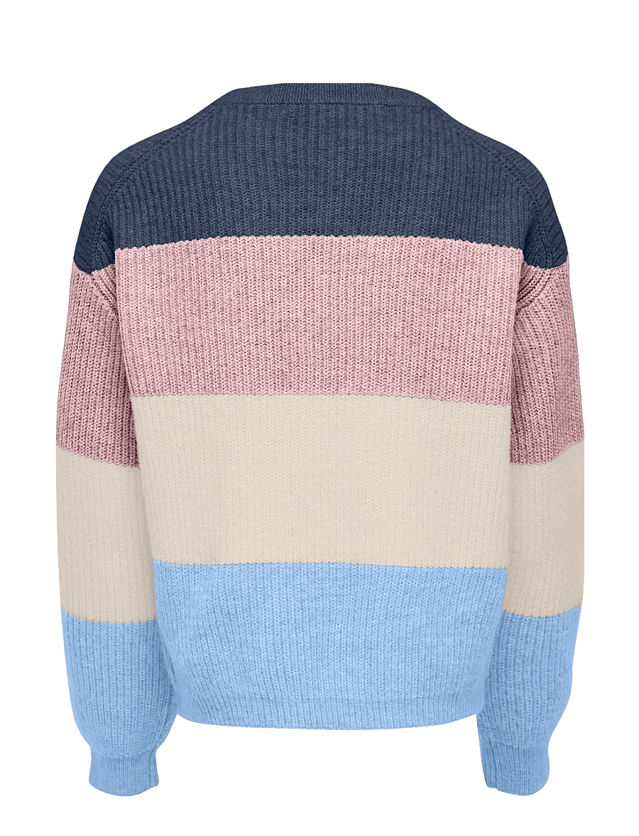 Kids Only - KOGSANDY L/S STRIPE PULLOVER KNT NOOS - džemperiai - vintage indigo - 1