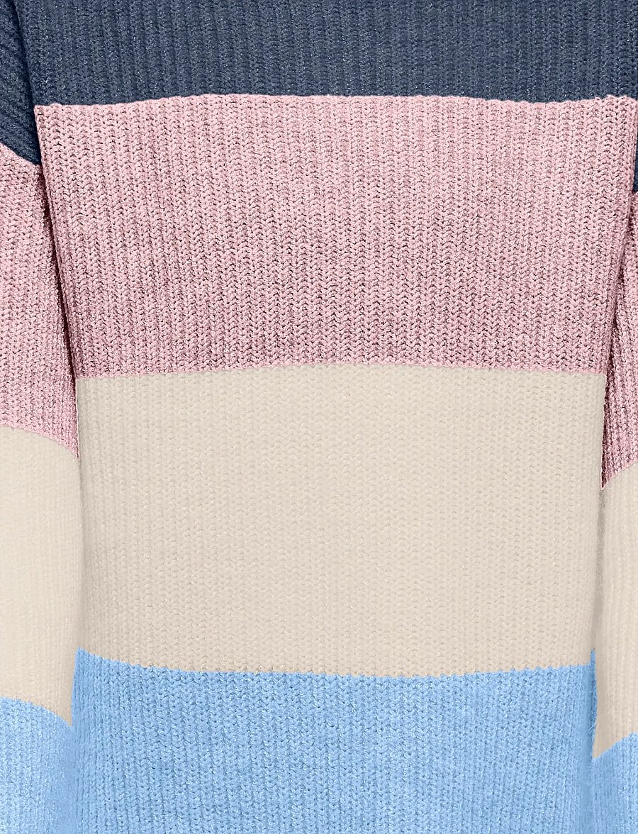 Kids Only - KOGSANDY L/S STRIPE PULLOVER KNT NOOS - džemperiai - vintage indigo - 2