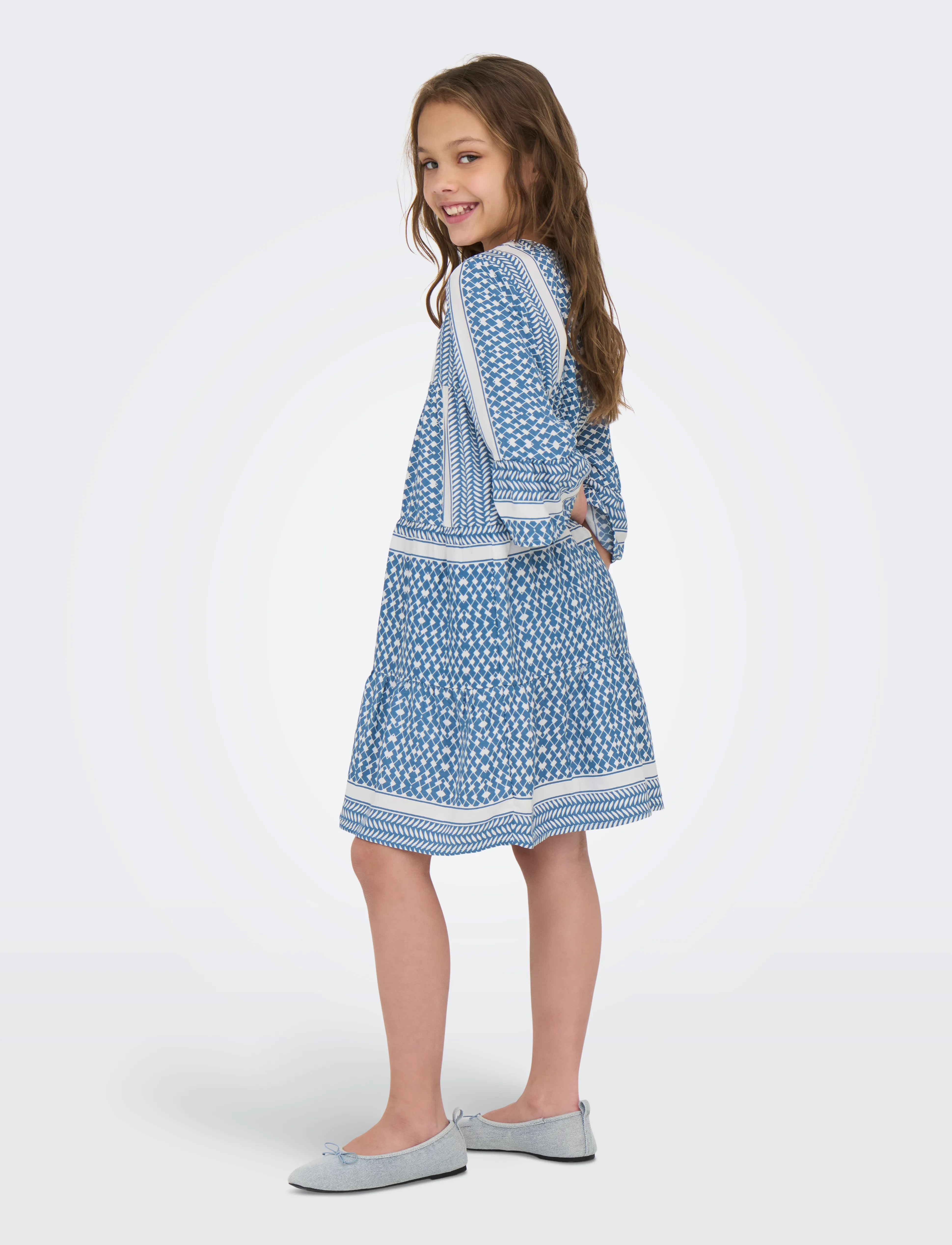 Kids Only - KOGALBERTE LIFE 3/4 DRESS PTM - langærmede hverdagskjoler - coronet blue - 3