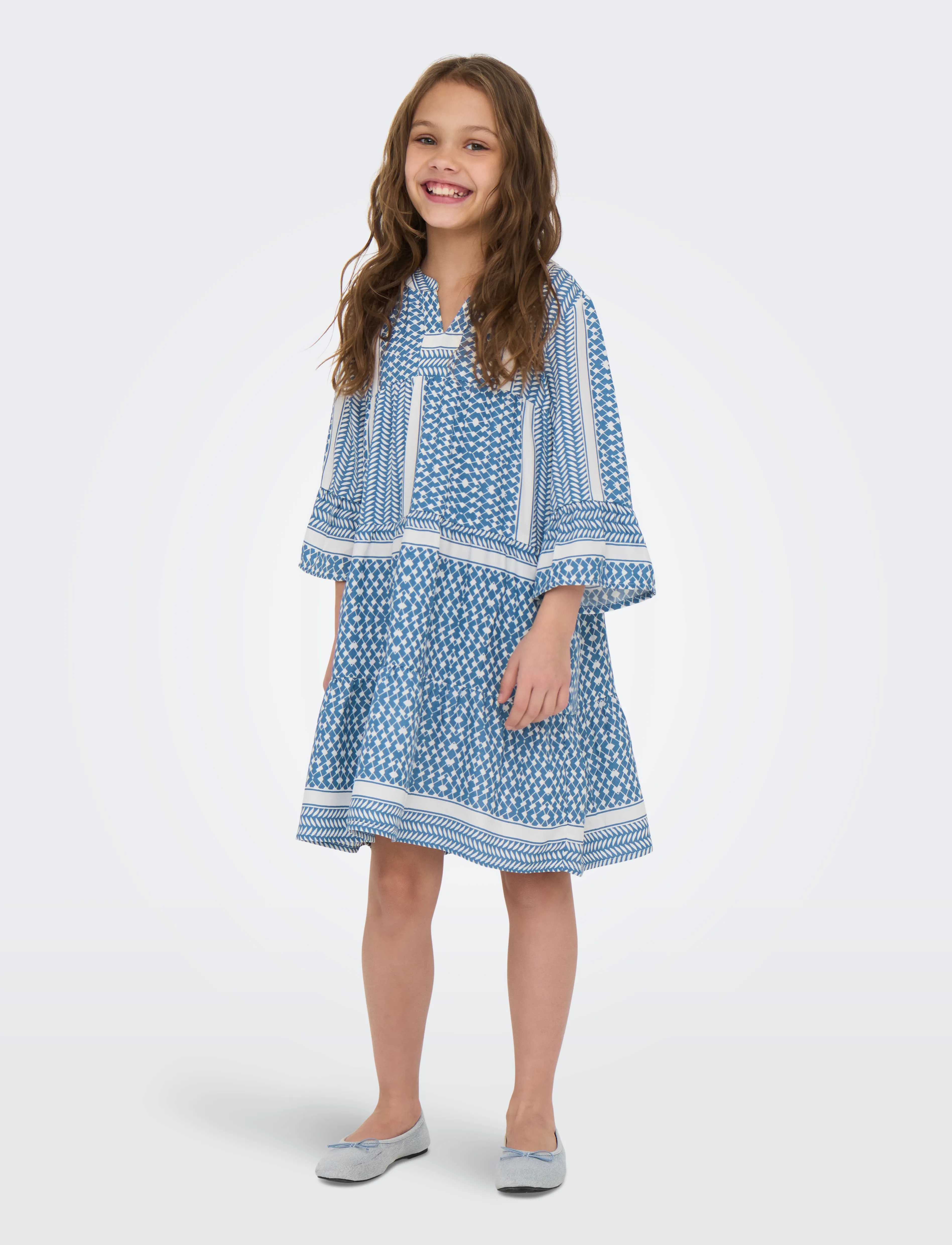 Kids Only - KOGALBERTE LIFE 3/4 DRESS PTM - langærmede hverdagskjoler - coronet blue - 5