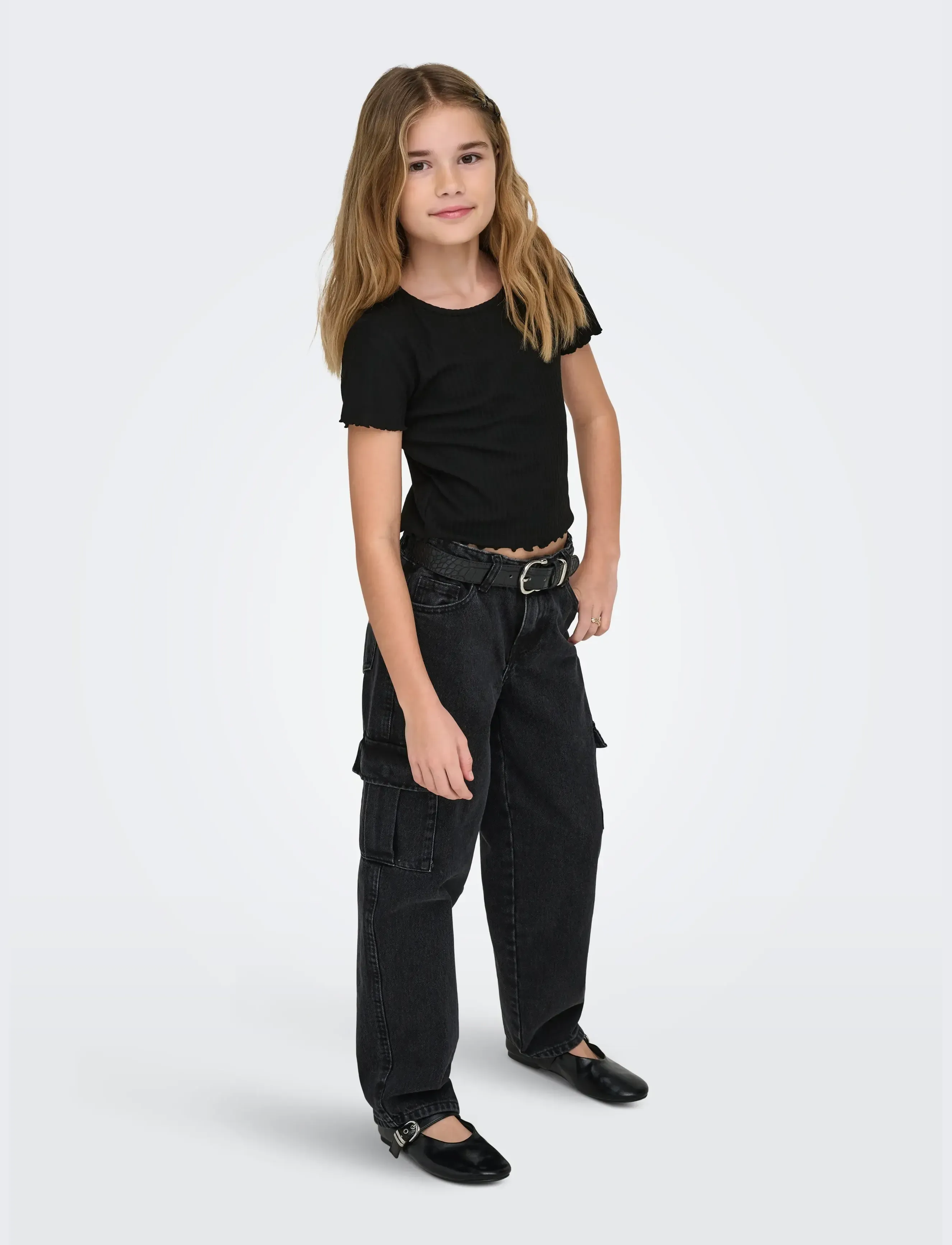 Kids Only - KOGNELLA S/S O-NECK TOP NOOS JRS - lühikeste varrukatega t-särgid - black - 5
