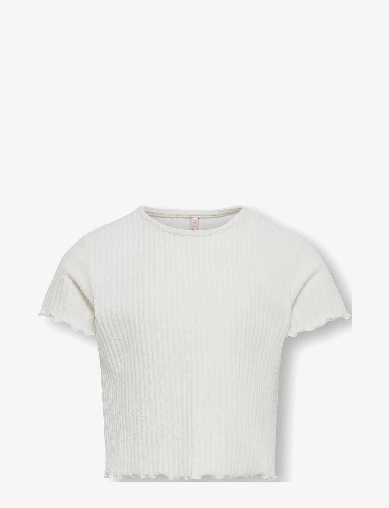 Kids Only - KOGNELLA S/S O-NECK TOP NOOS JRS - kurzärmelige - cloud dancer - 1