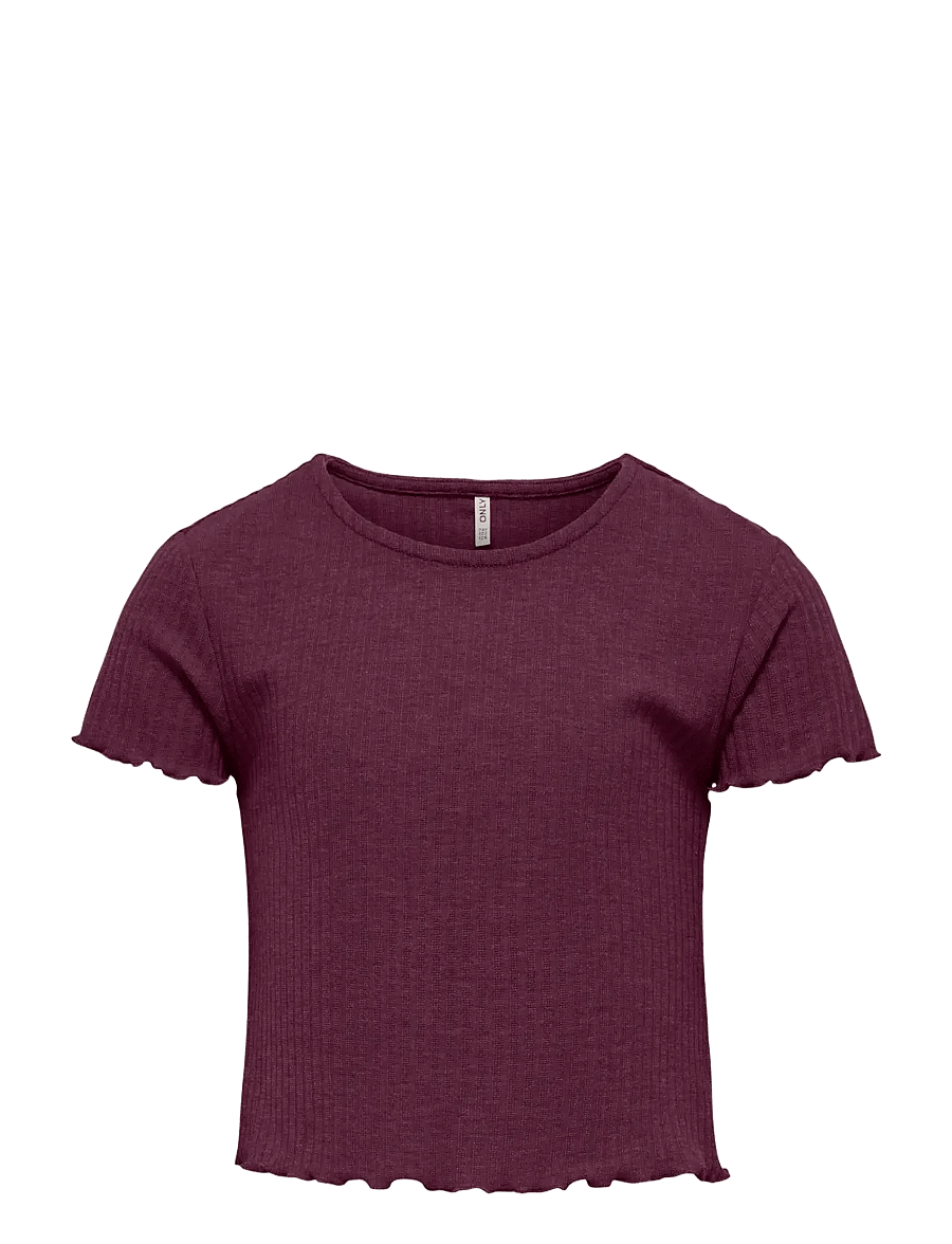 Kids Only - KOGNELLA S/S O-NECK TOP NOOS JRS - kortærmede t-shirts - mauve wine - 1
