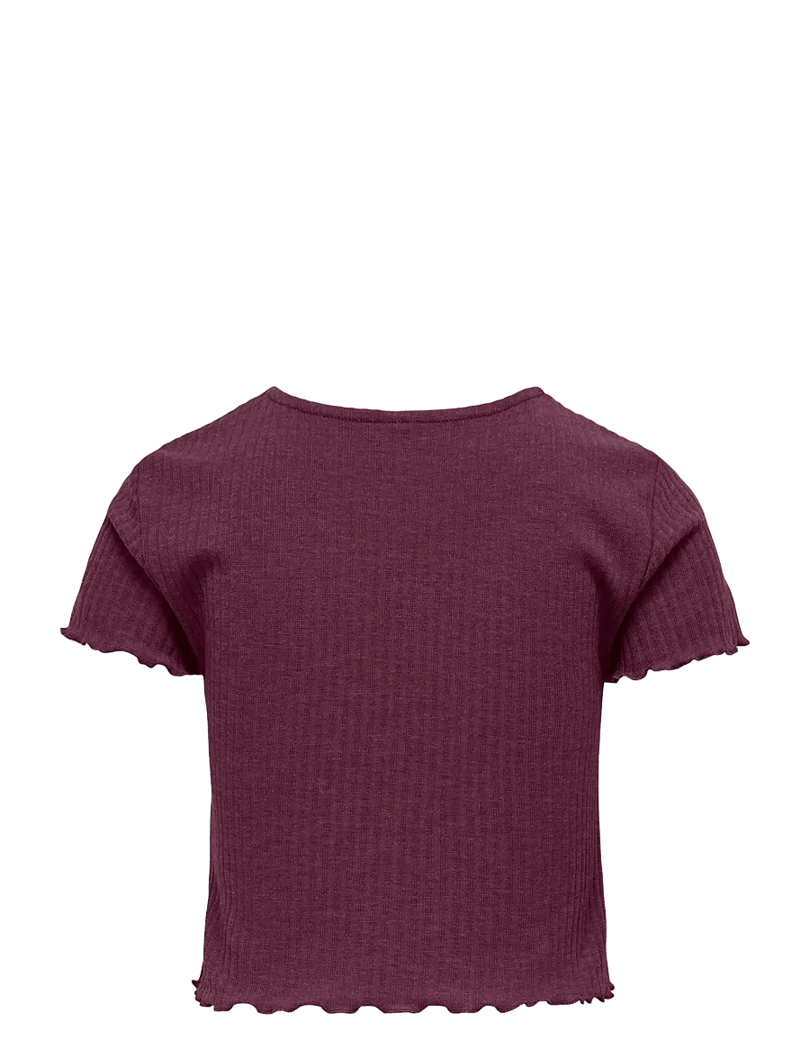 Kids Only - KOGNELLA S/S O-NECK TOP NOOS JRS - kortærmede t-shirts - mauve wine - 2