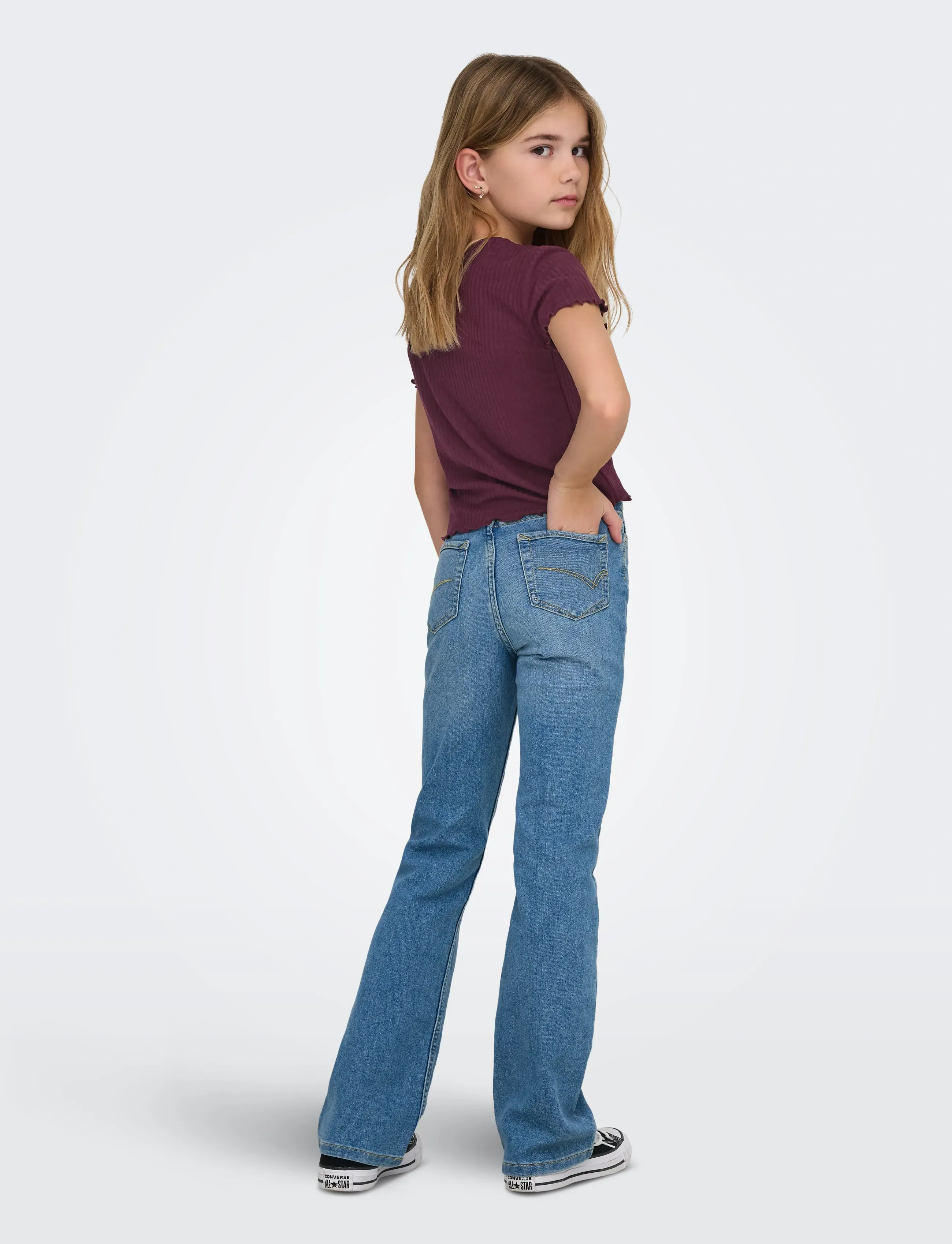 Kids Only - KOGNELLA S/S O-NECK TOP NOOS JRS - kortærmede t-shirts - mauve wine - 3