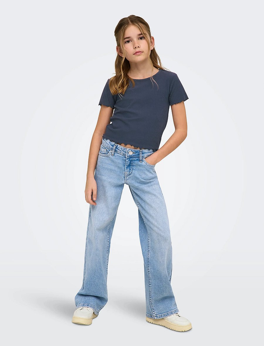 Kids Only - KOGNELLA S/S O-NECK TOP NOOS JRS - kurzärmelige - ombre blue - 4