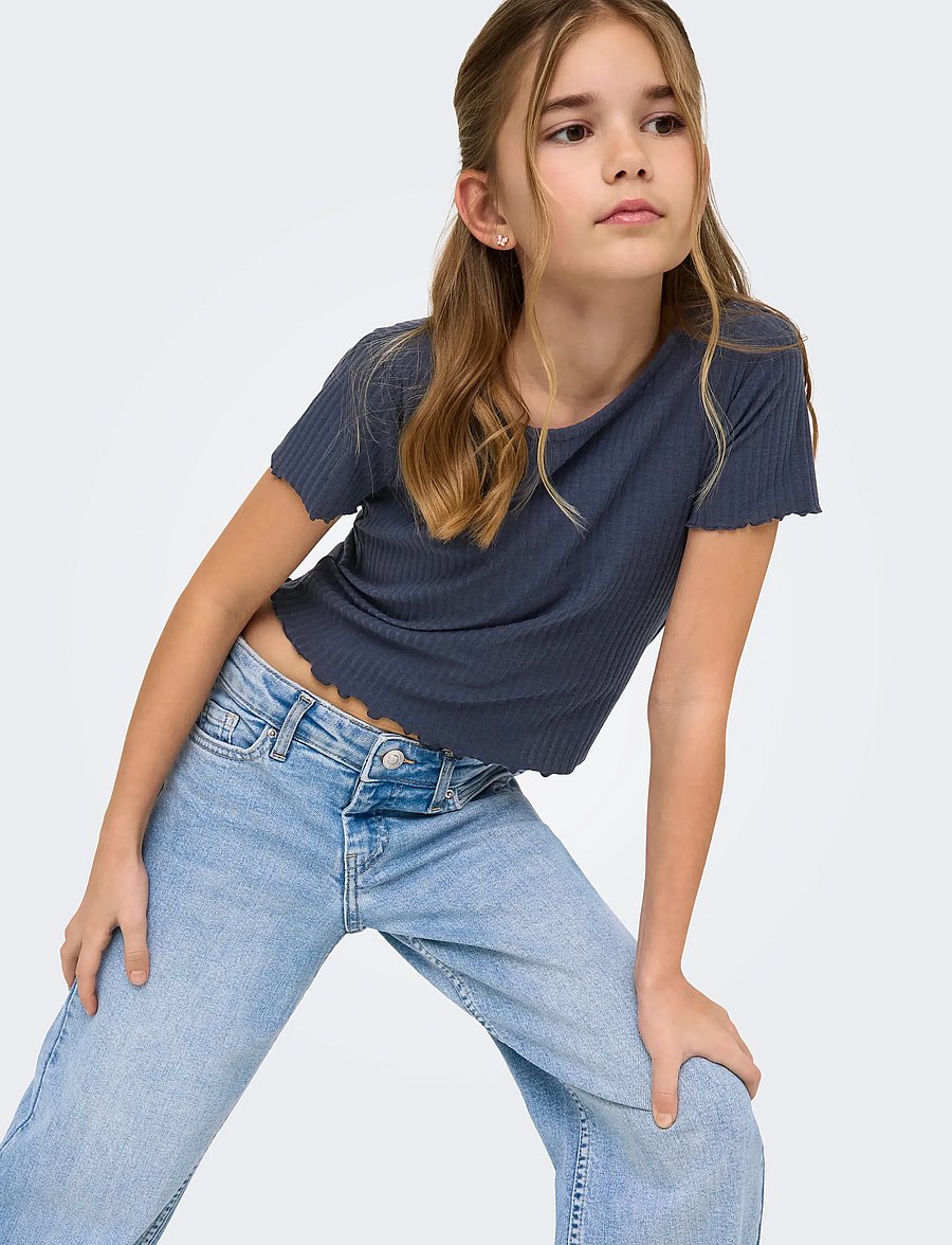 Kids Only - KOGNELLA S/S O-NECK TOP NOOS JRS - kurzärmelige - ombre blue - 5