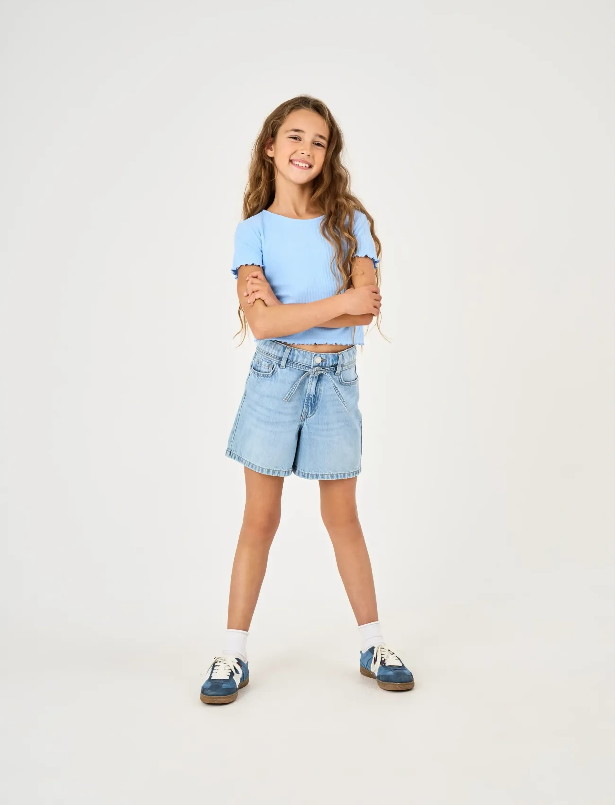 Kids Only KOGNELLA S/S O-NECK TOP NOOS JRS - Oberteile & T-Shirts - OPEN AIR / blue
