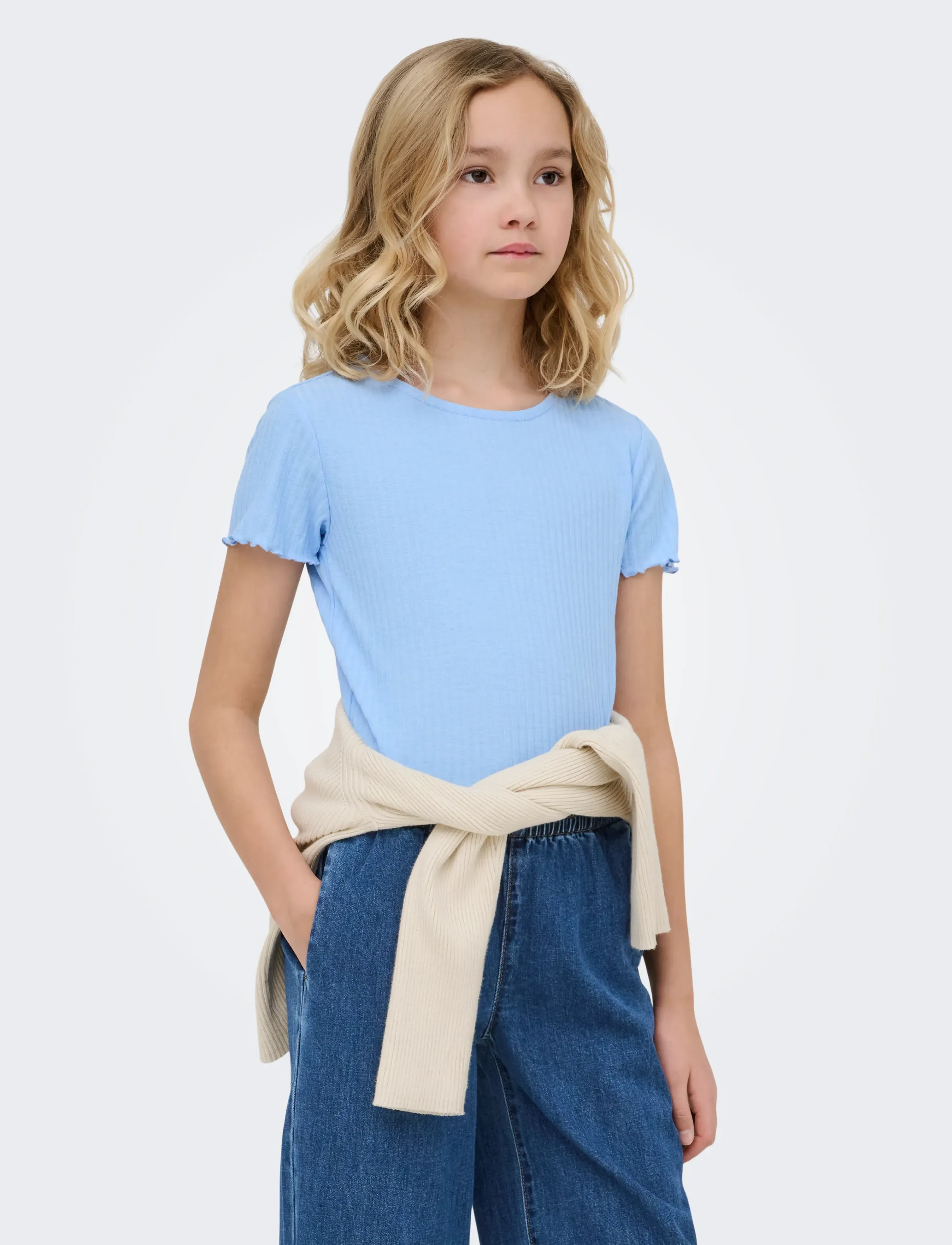 Kids Only KOGNELLA S/S O-NECK TOP NOOS JRS - Kortærmede T-shirts - OPEN AIR / blue