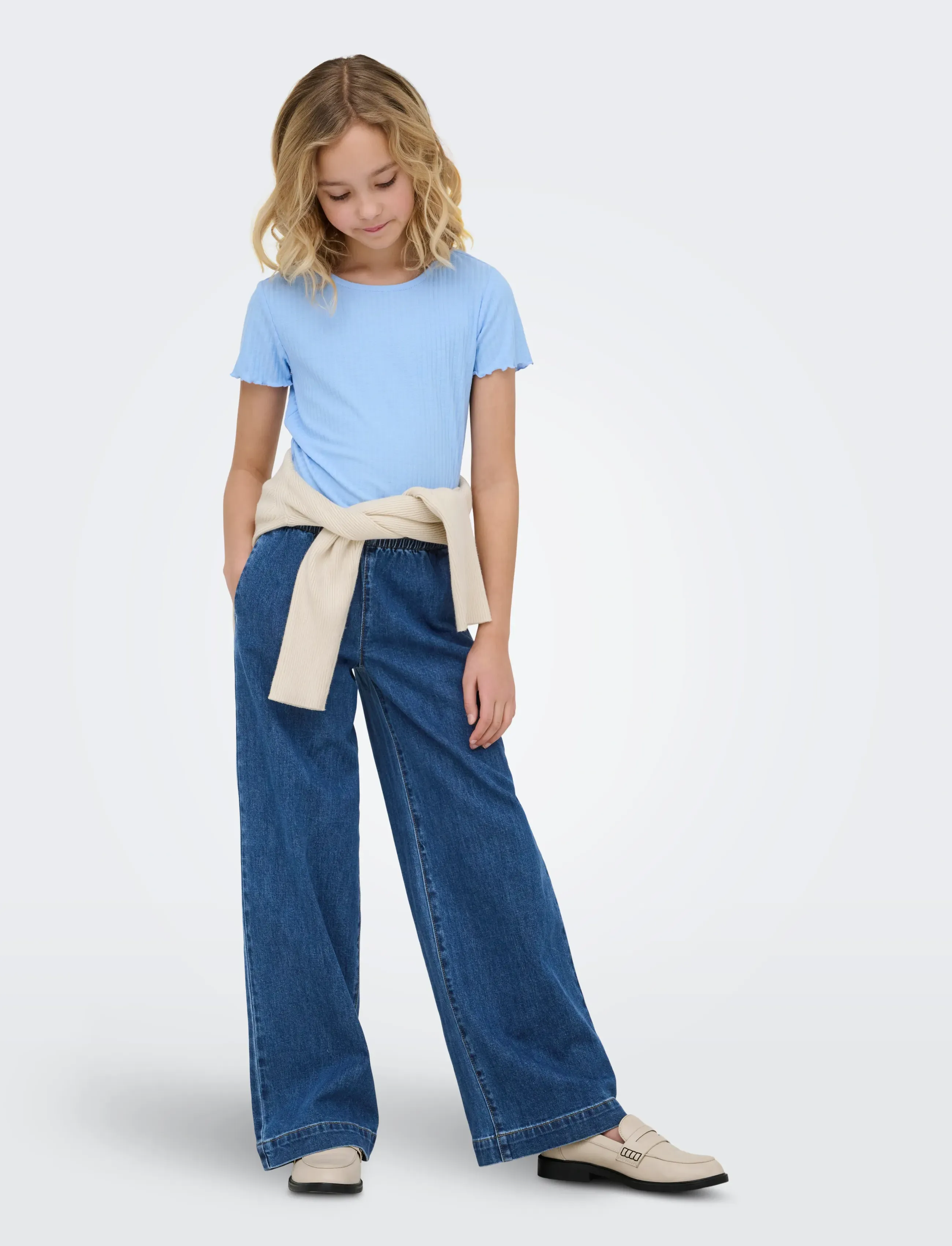 Kids Only - KOGNELLA S/S O-NECK TOP NOOS JRS - kortærmede t-shirts - open air - 4