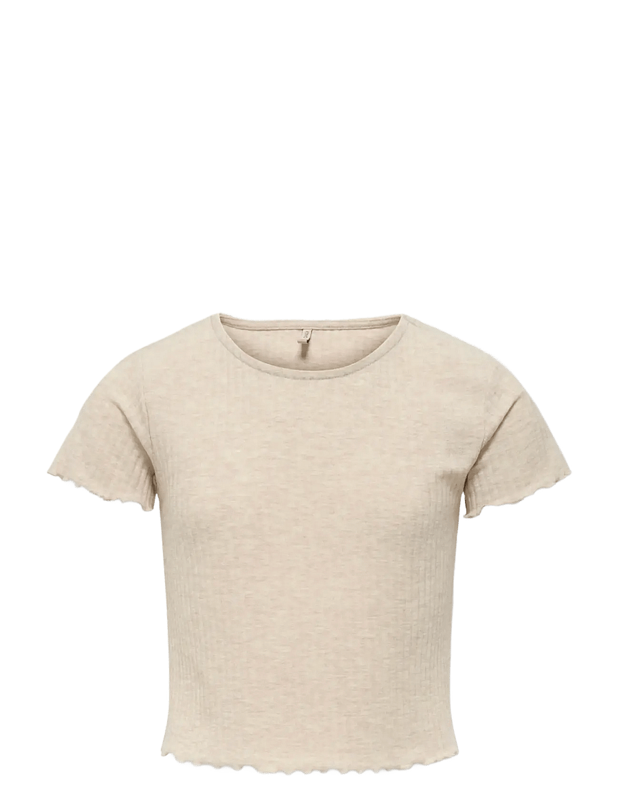 Kids Only - KOGNELLA S/S O-NECK TOP NOOS JRS - kortermede t-skjorter - pumice stone - 1