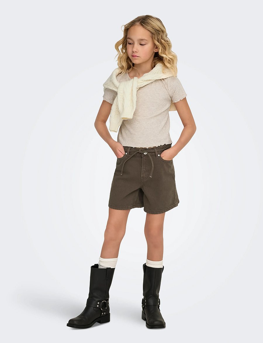 Kids Only - KOGNELLA S/S O-NECK TOP NOOS JRS - kortermede t-skjorter - pumice stone - 5