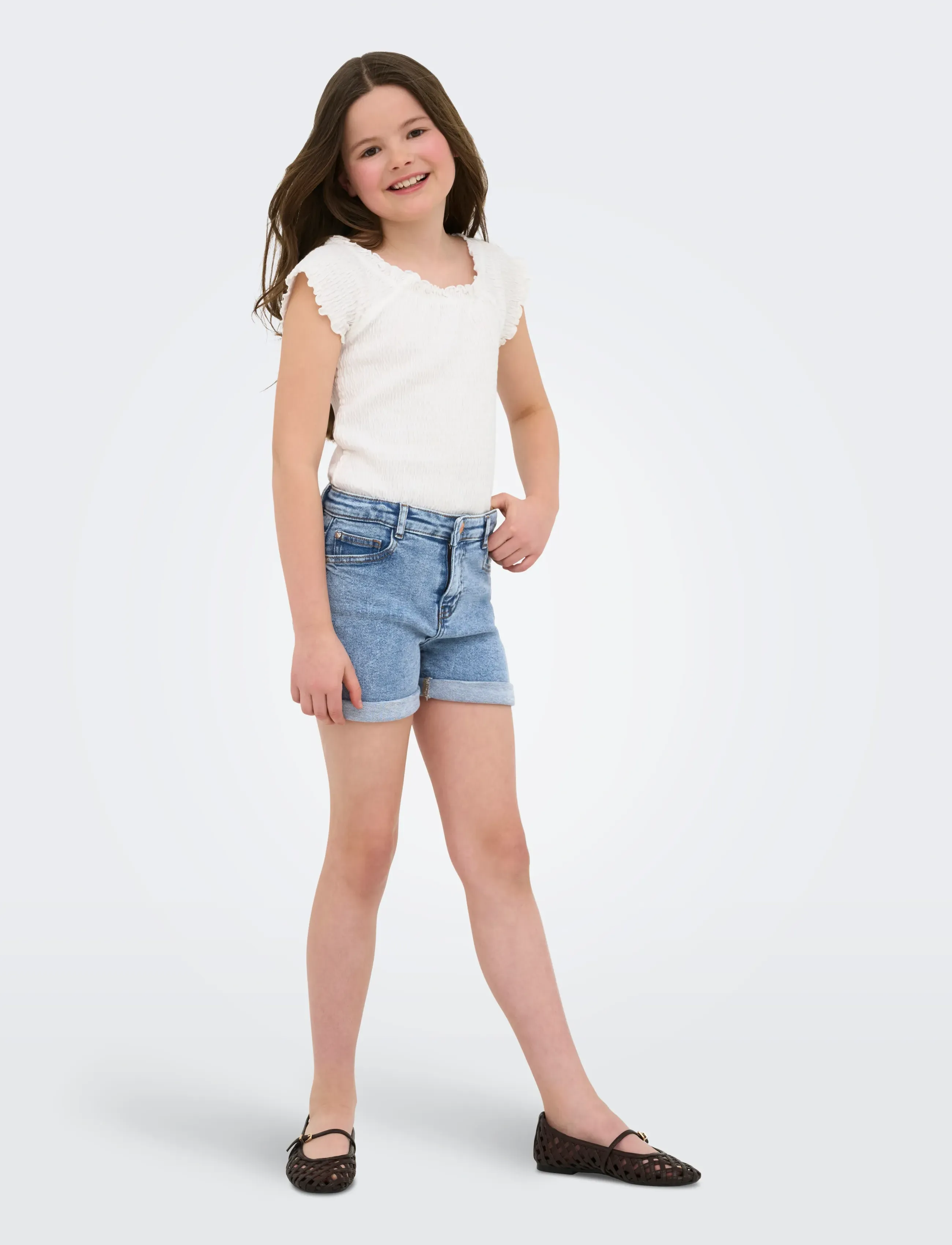Kids Only - KOGPHINE SHORTS DNM AZG668 NOOS - jeansshorts - light blue denim - 4