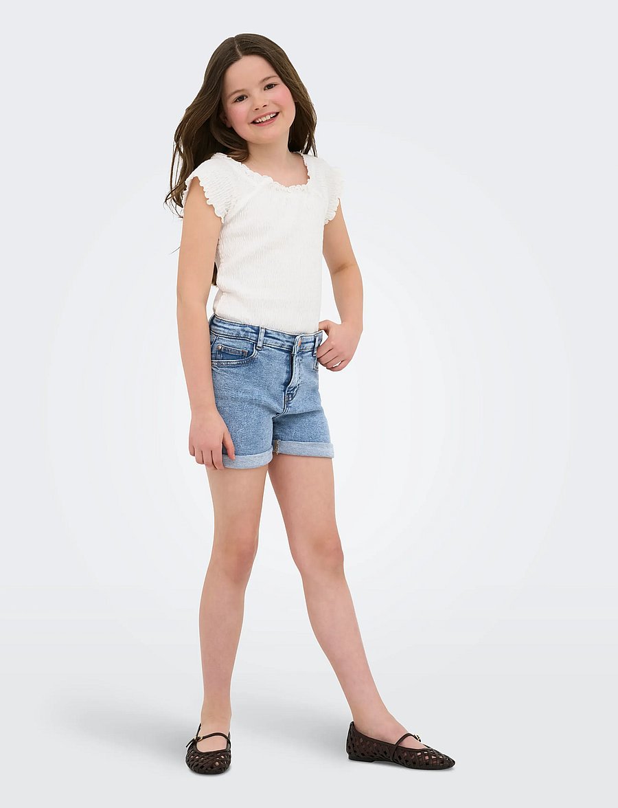 Kids Only - KOGPHINE SHORTS DNM AZG668 NOOS - jeansshorts - light blue denim - 4