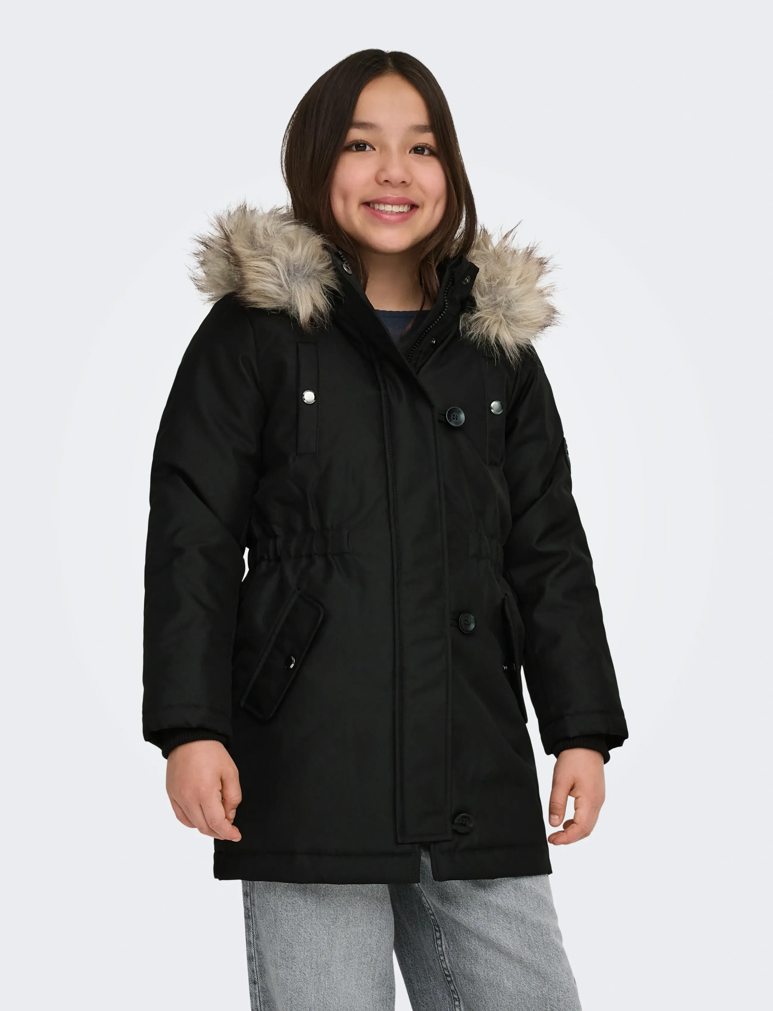 Kids Only Kogiris Life Fur Parka Otw Noos, 164, Jackets & Coats, Schwarz - Jackets, Kinder