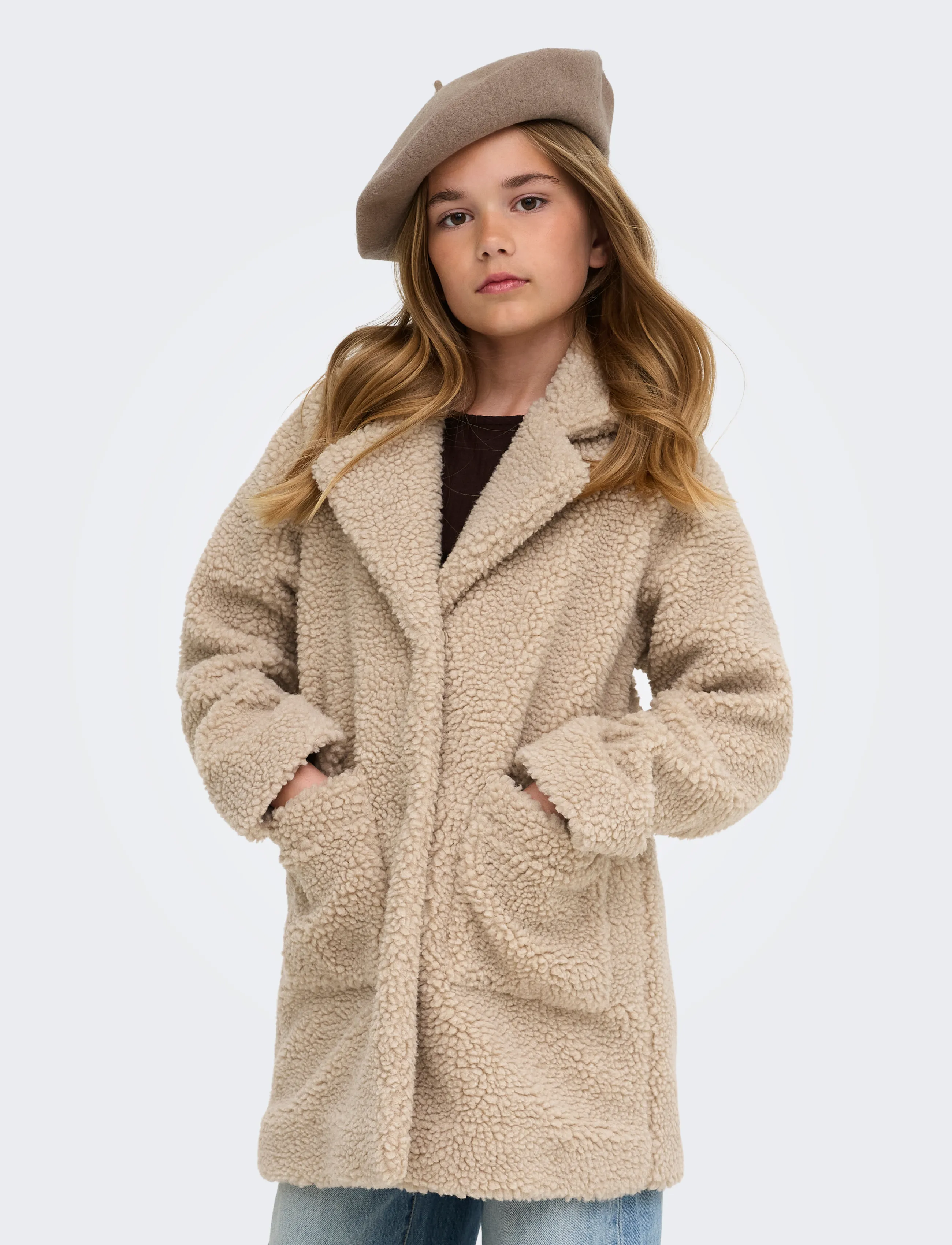 Kids Only Kognewaurelia Life Sherpa Coat Otw, 158, Jackets & Coats, Creme - Faux Fur, Kinder