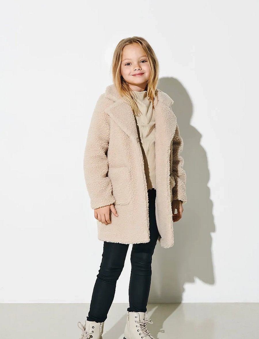 Kids Only - KOGNEWAURELIA LIFE SHERPA COAT OTW - kunstkarusnahk - cuban sand - 0