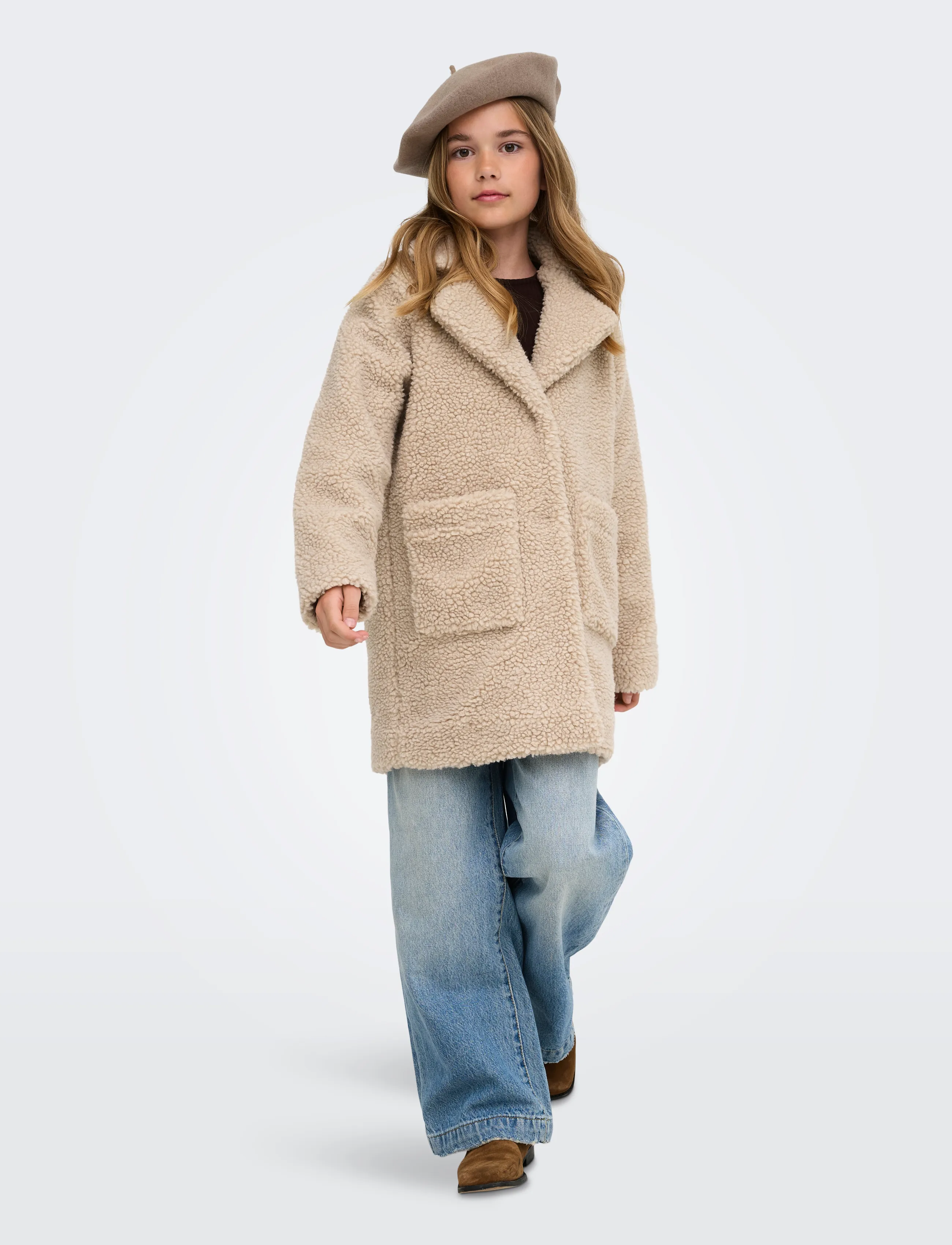 Kids Only - KOGNEWAURELIA LIFE SHERPA COAT OTW - kunstkarusnahk - cuban sand - 4