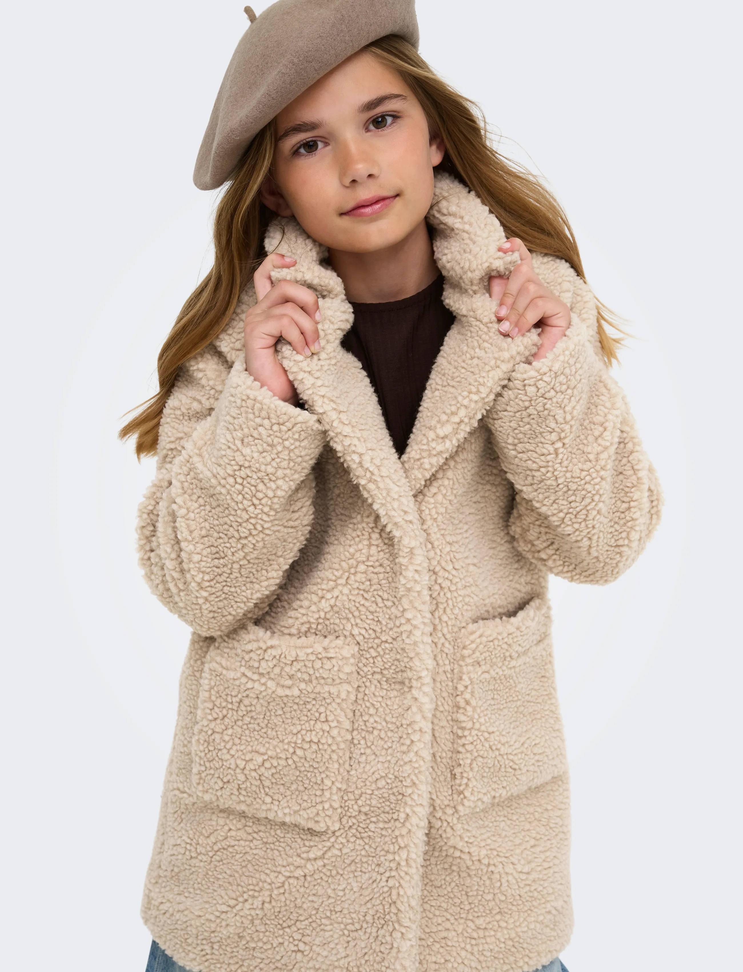 Kids Only - KOGNEWAURELIA LIFE SHERPA COAT OTW - kunstkarusnahk - cuban sand - 5