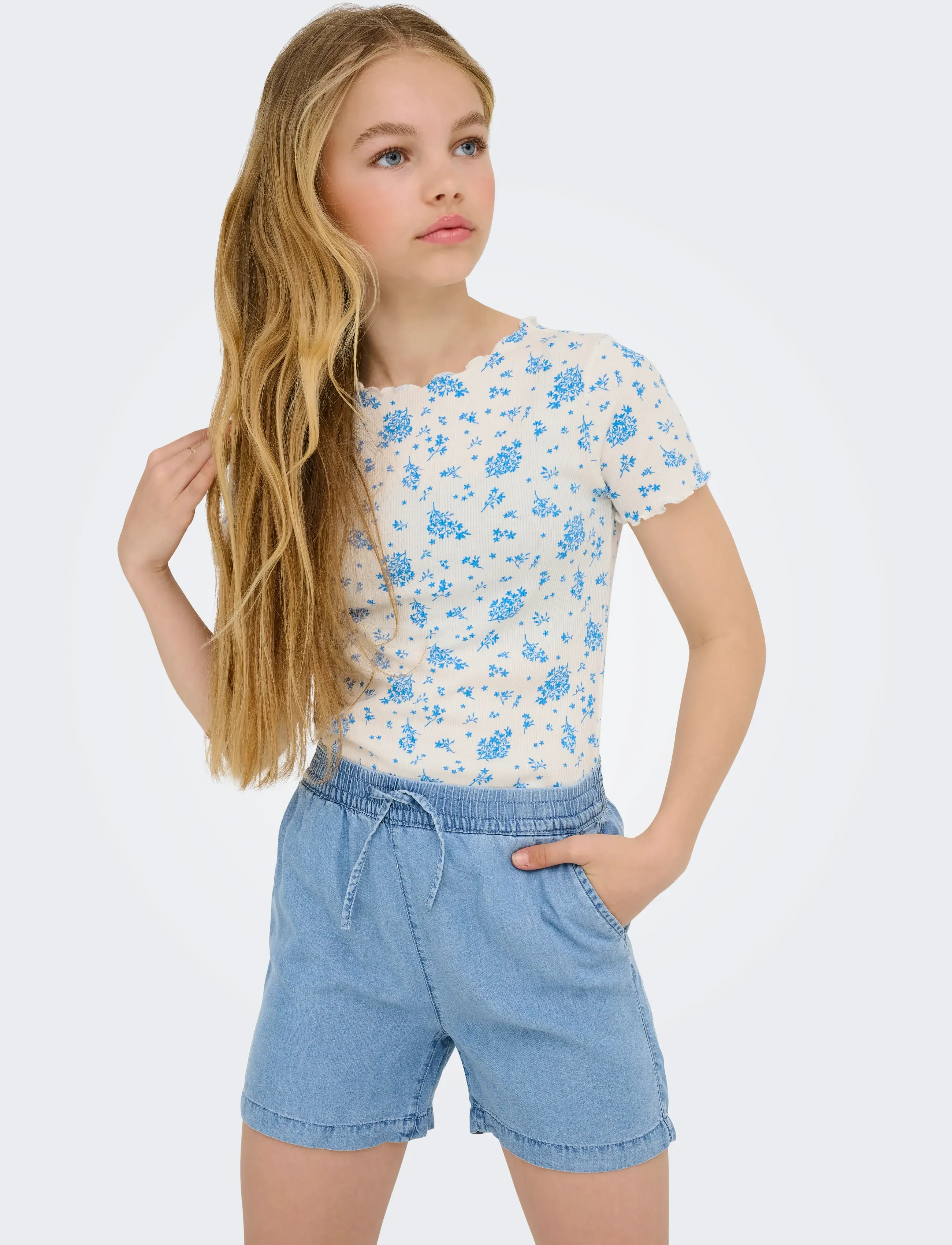 Kids Only - KOGPEMA DNM  SHORTS NOOS - denim shorts - medium blue denim - 5