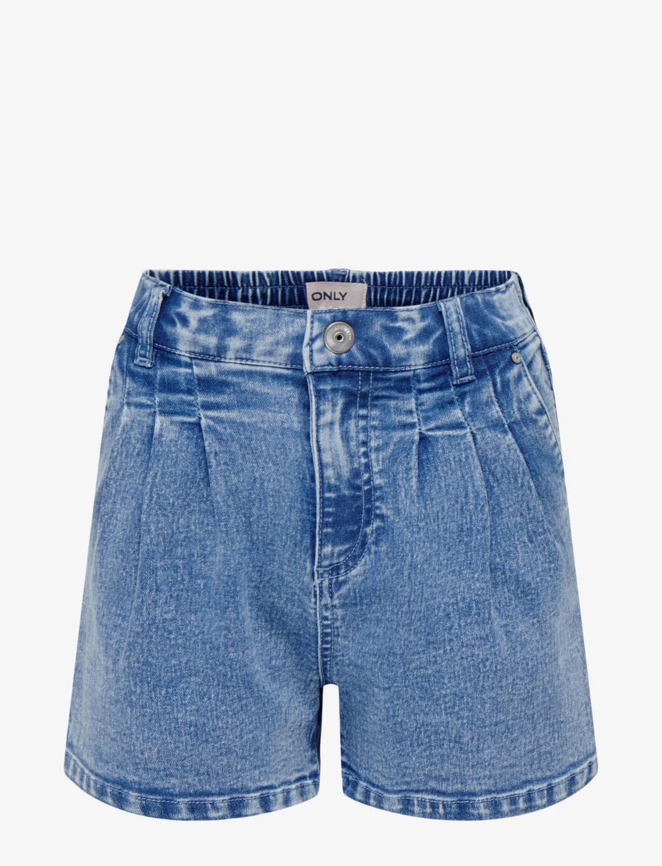 Kids Only - KOGSAINT CHINO PLEAT SHORTS BOX DNM YORK - jeansshorts - light blue denim - 0