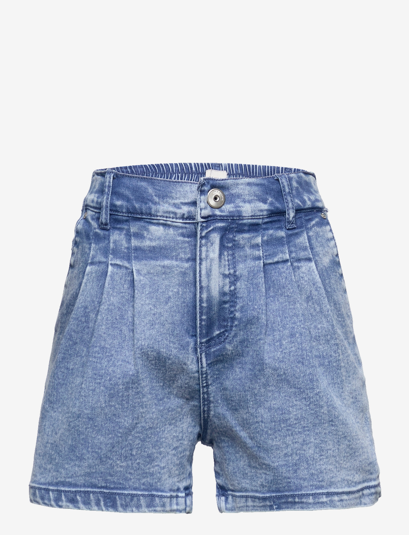 Kids Only - KOGSAINT CHINO PLEAT SHORTS BOX DNM YORK - jeansshorts - medium blue denim - 0