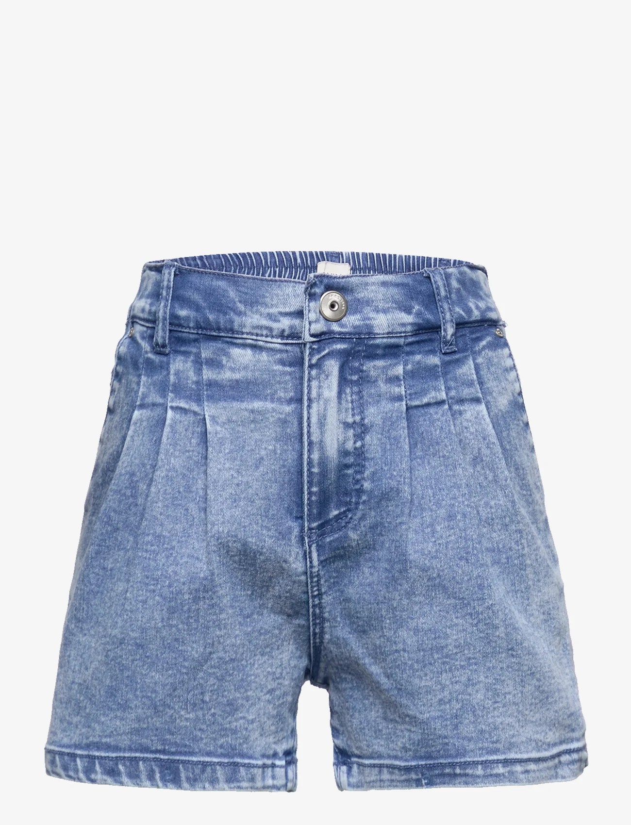Kids Only - KOGSAINT CHINO PLEAT SHORTS BOX DNM YORK - korte jeansbroeken - medium blue denim - 0