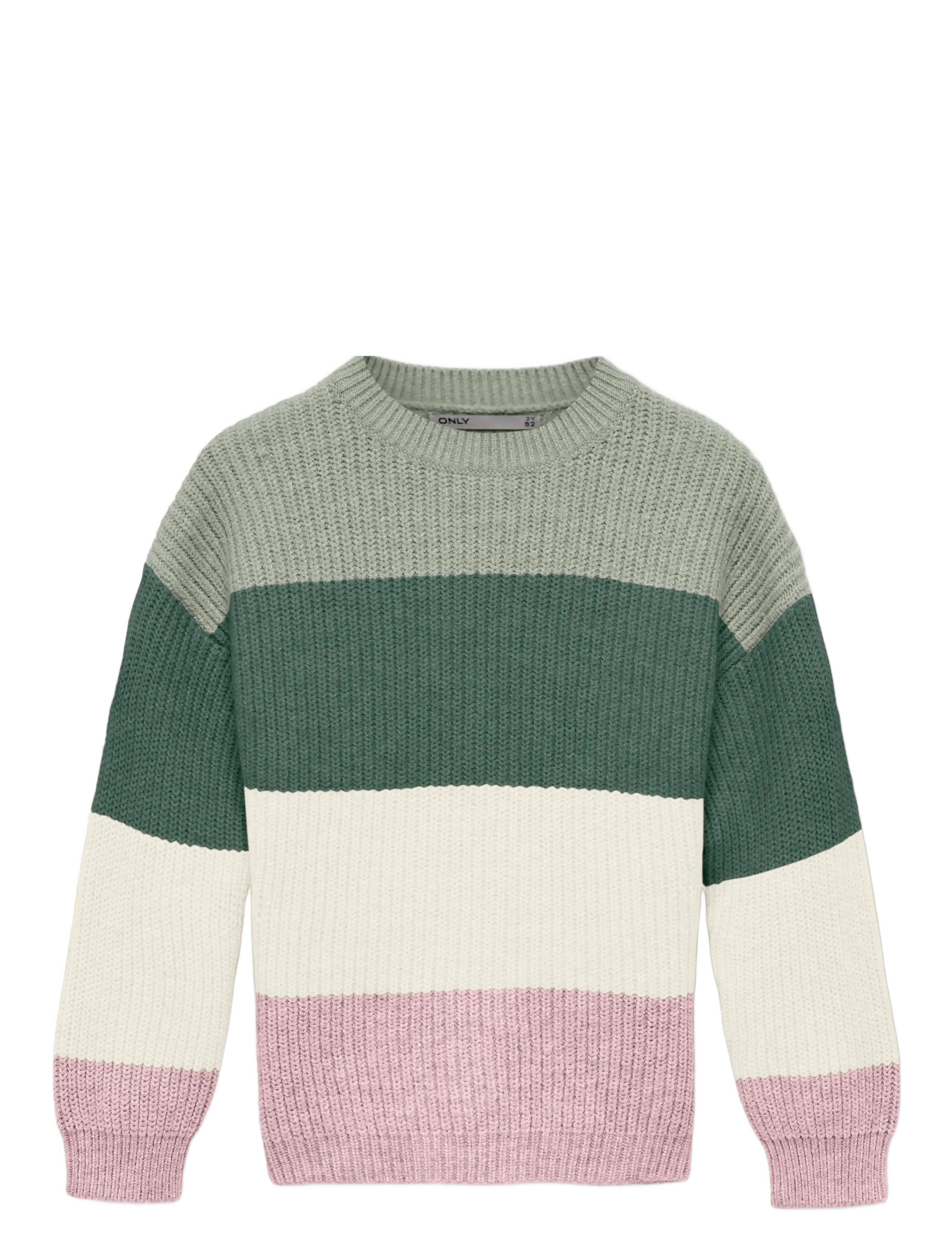 Kids Only Kmgsandy L/S Stripe Pullover Knt Noos, 104, Knitwear, Grün - Pullovers, Kinder