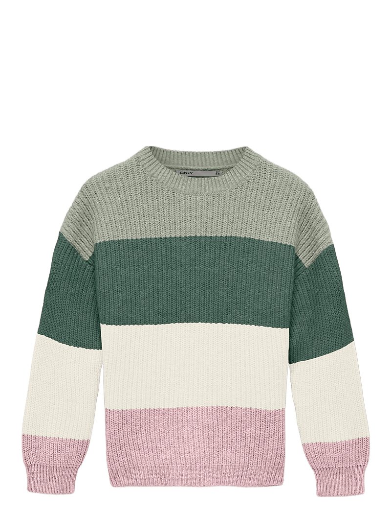 Kids Only - KMGSANDY L/S STRIPE PULLOVER KNT NOOS - trøjer - desert sage - 0
