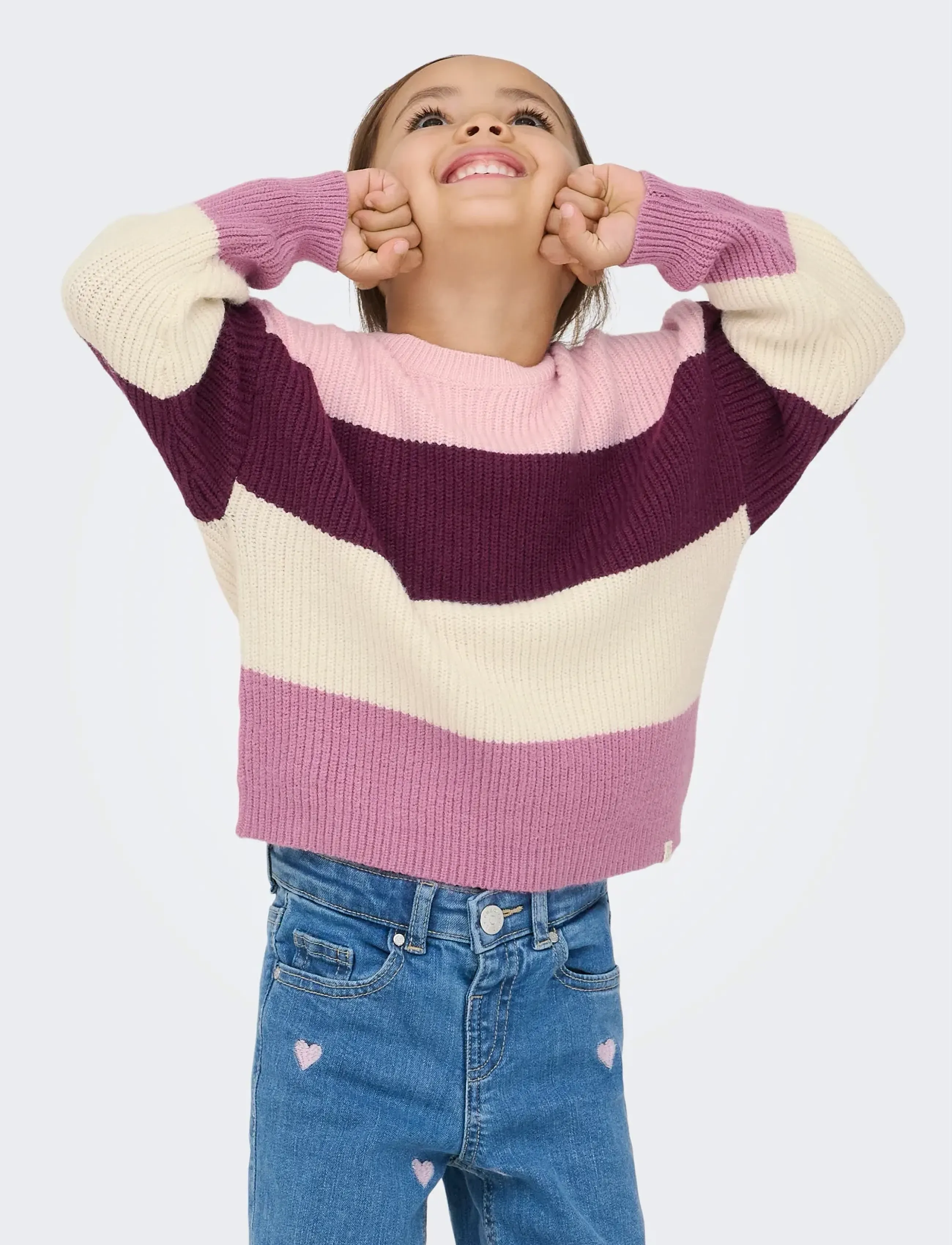 Kids Only Kmgsandy L/S Stripe Pullover Knt Noos, 92, Purple, Strik > Pullovere, Børn