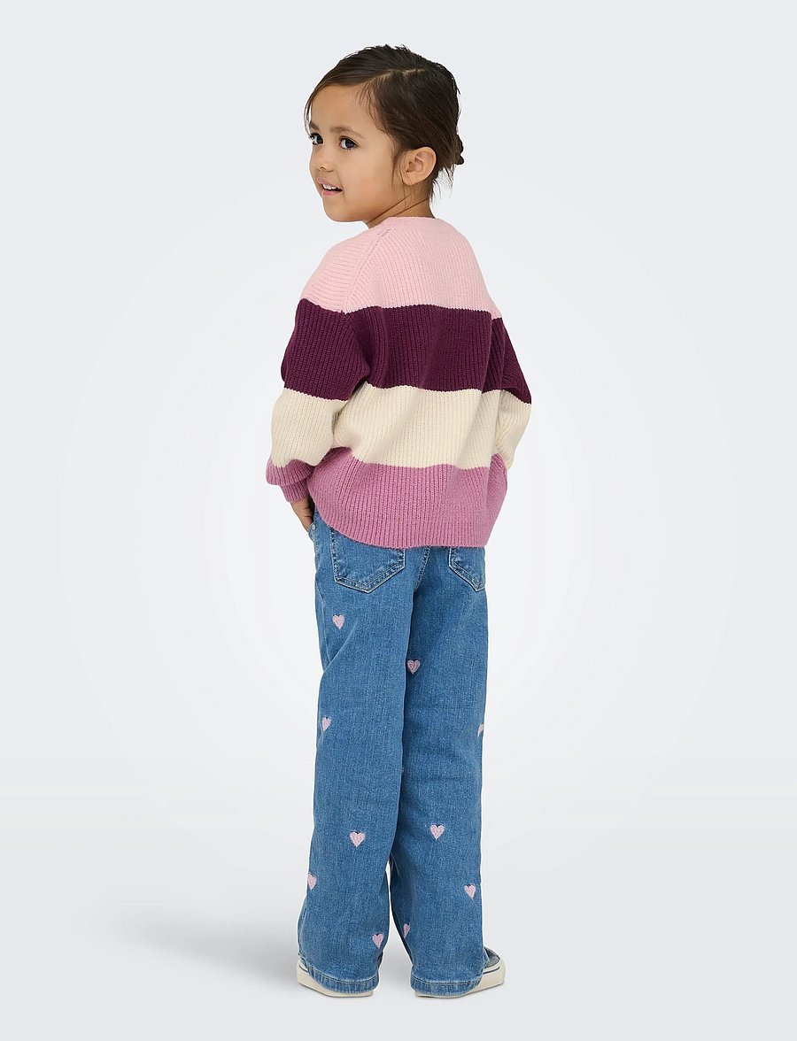 Kids Only - KMGSANDY L/S STRIPE PULLOVER KNT NOOS - džemprid - mauve wine - 3