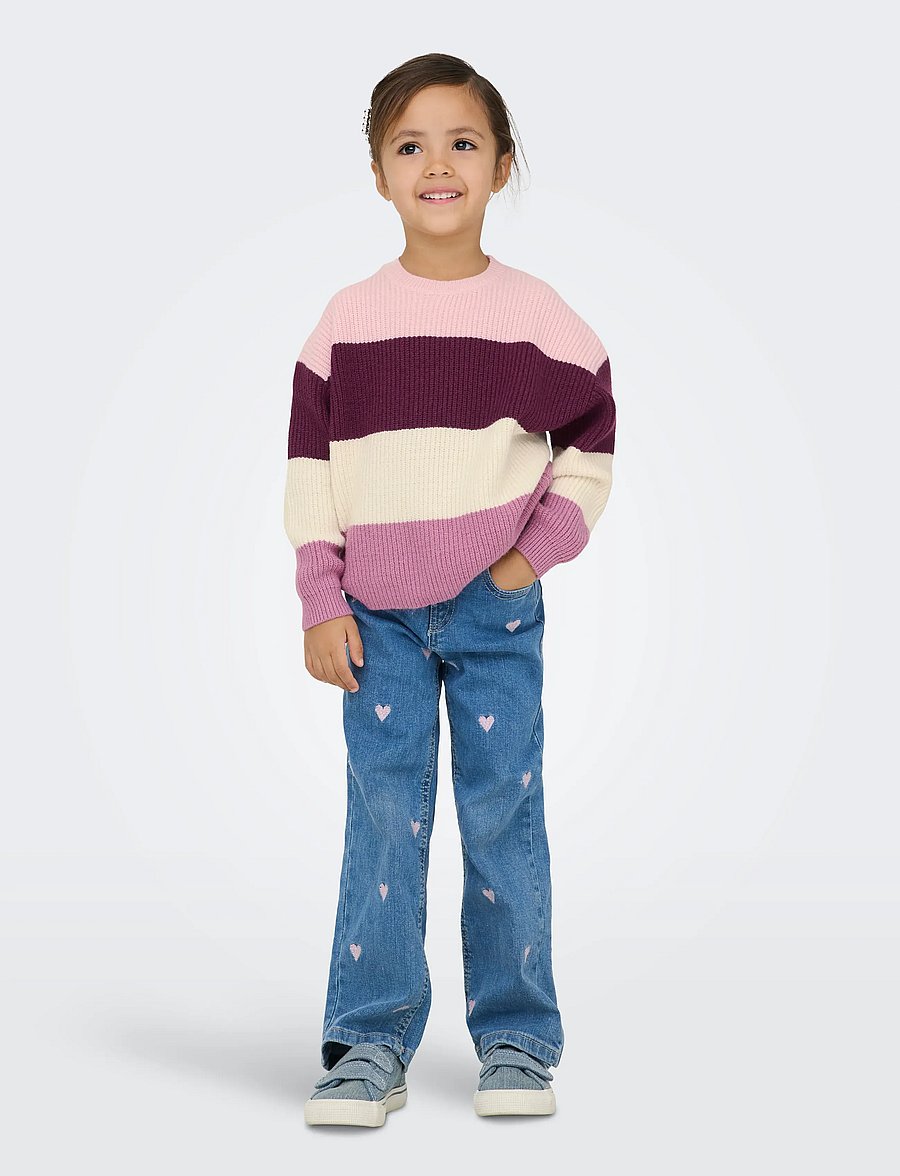 Kids Only - KMGSANDY L/S STRIPE PULLOVER KNT NOOS - džemprid - mauve wine - 5