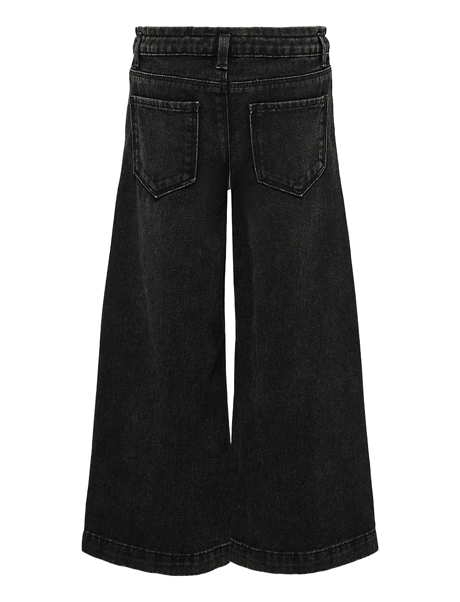 Kids Only - KOGCOMET WIDE DNM PIM528 NOOS - hosen mit weitem bein - washed black - 2