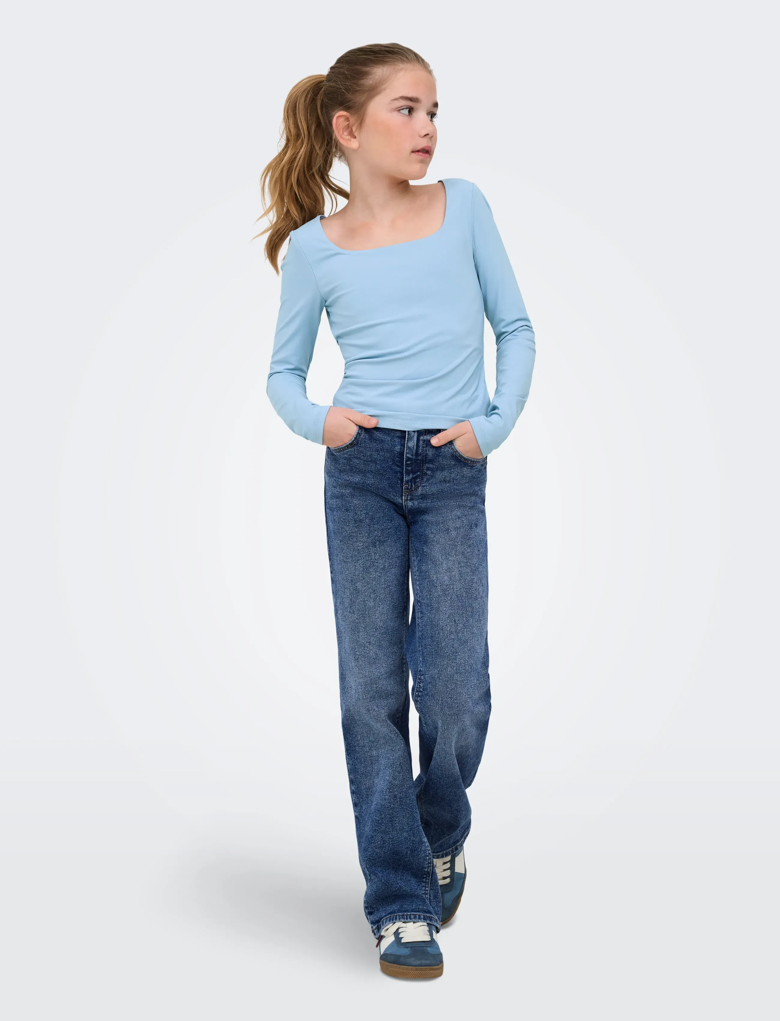 Kids Only - KOGJUICY WIDE LEG DNM CRO557 NOOS GRL - vida jeans - medium blue denim - 4