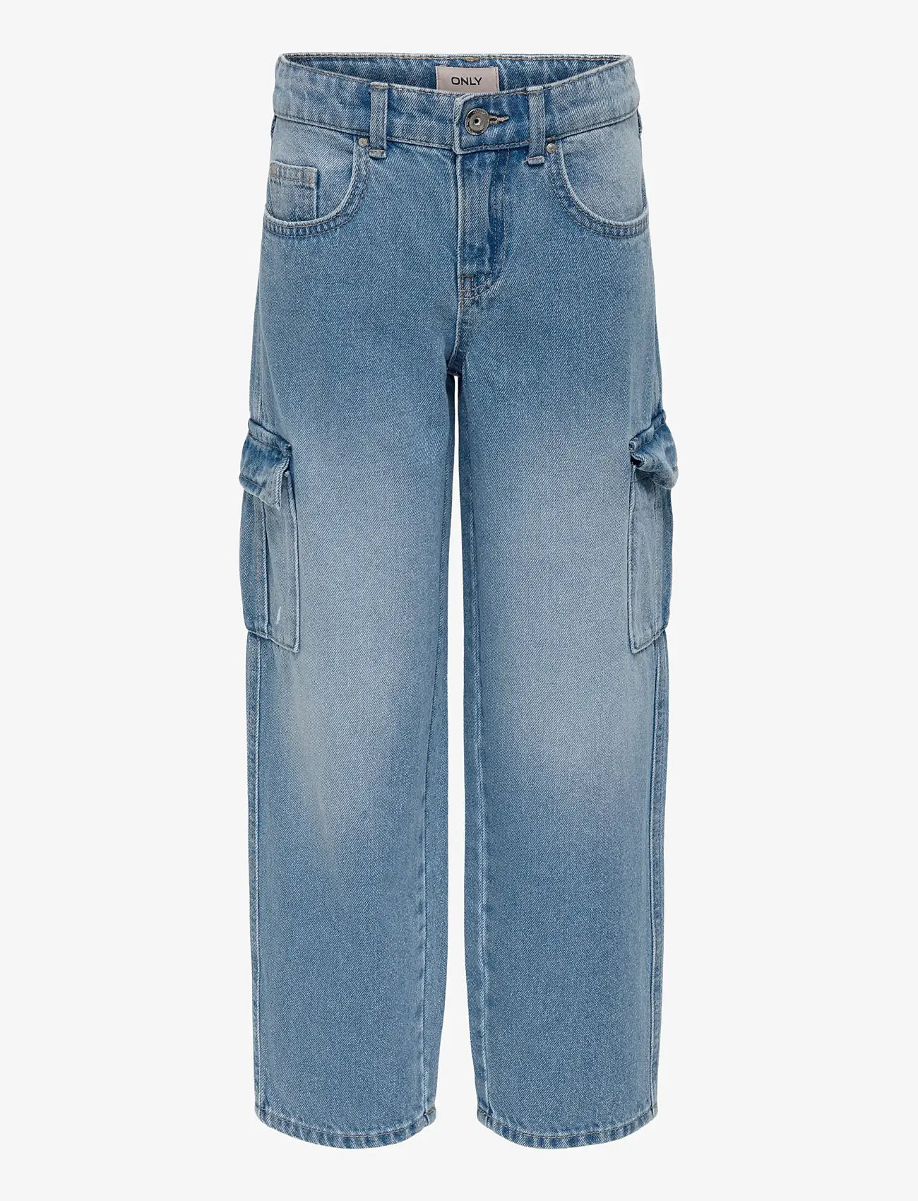 Kids Only - KOGHARMONY WIDE CARGO CARROT PIM NOOS - pantalons larges - light blue denim - 1