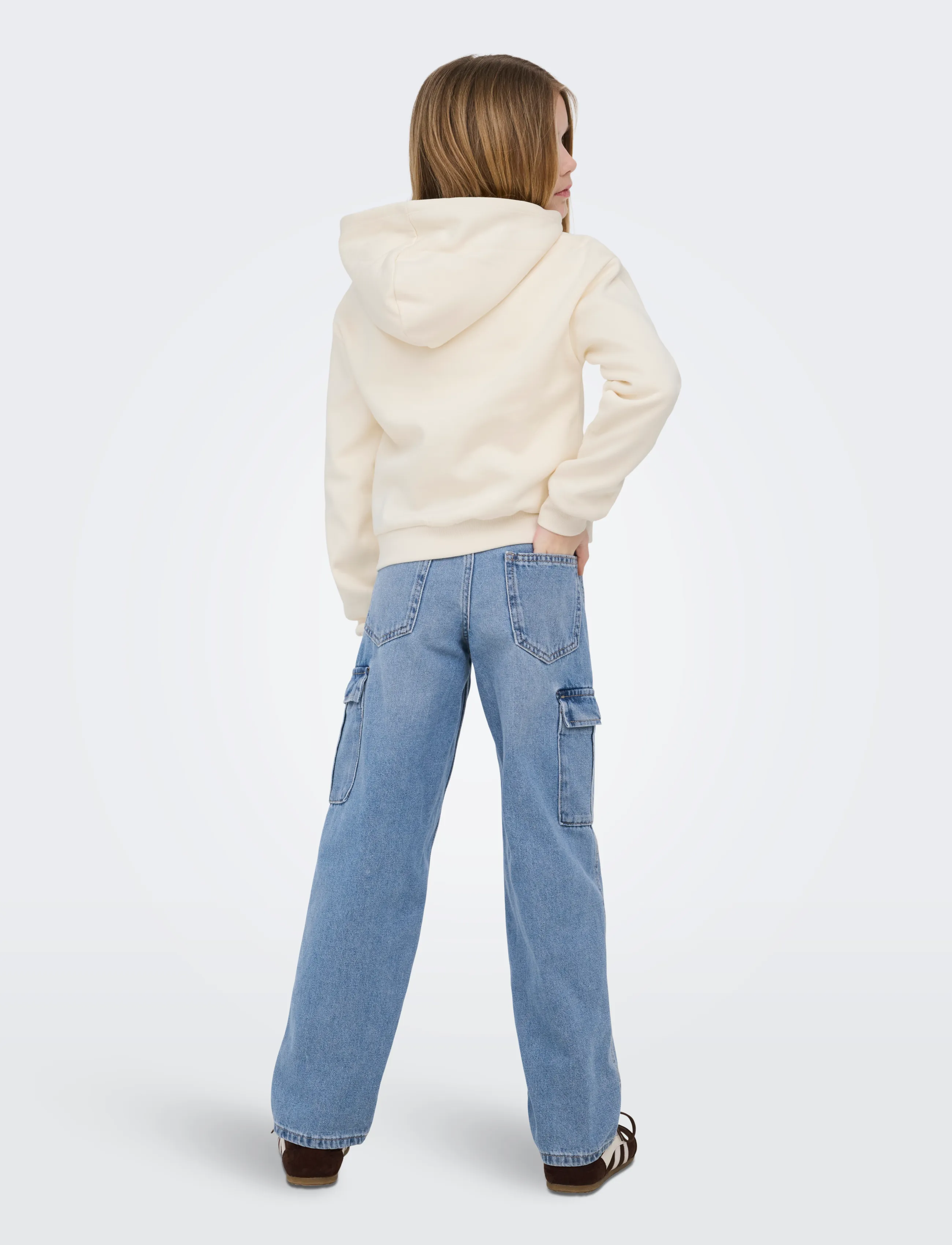Kids Only - KOGHARMONY WIDE CARGO CARROT PIM NOOS - brede jeans - light blue denim - 3