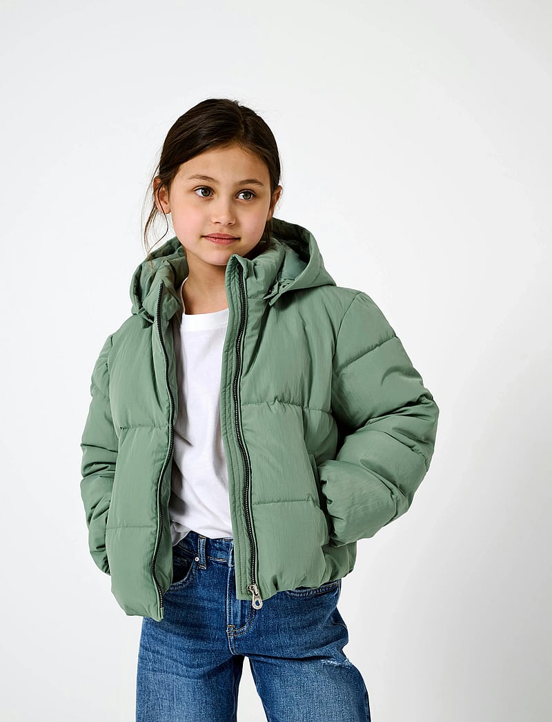 Kids Only - KOGDOLLY LIFE SHT PUFFER JACKET OTW NOOS - daunen- und steppjacken - hedge green - 0