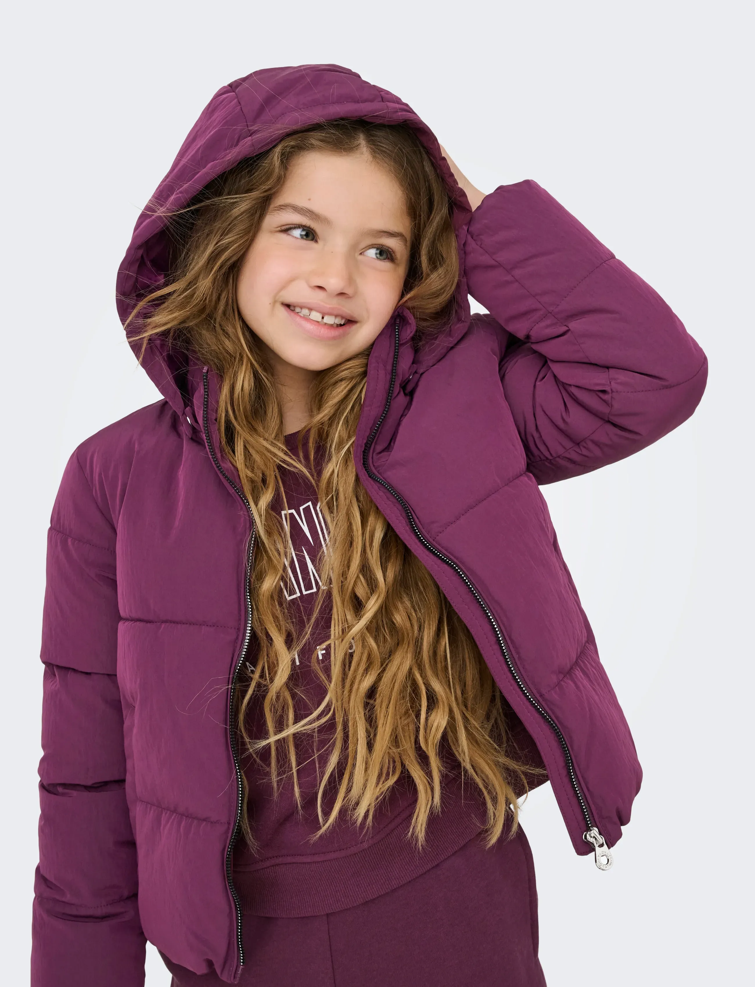 Kids Only - KOGDOLLY LIFE SHT PUFFER JACKET OTW NOOS - dunjakker - mauve wine - 5