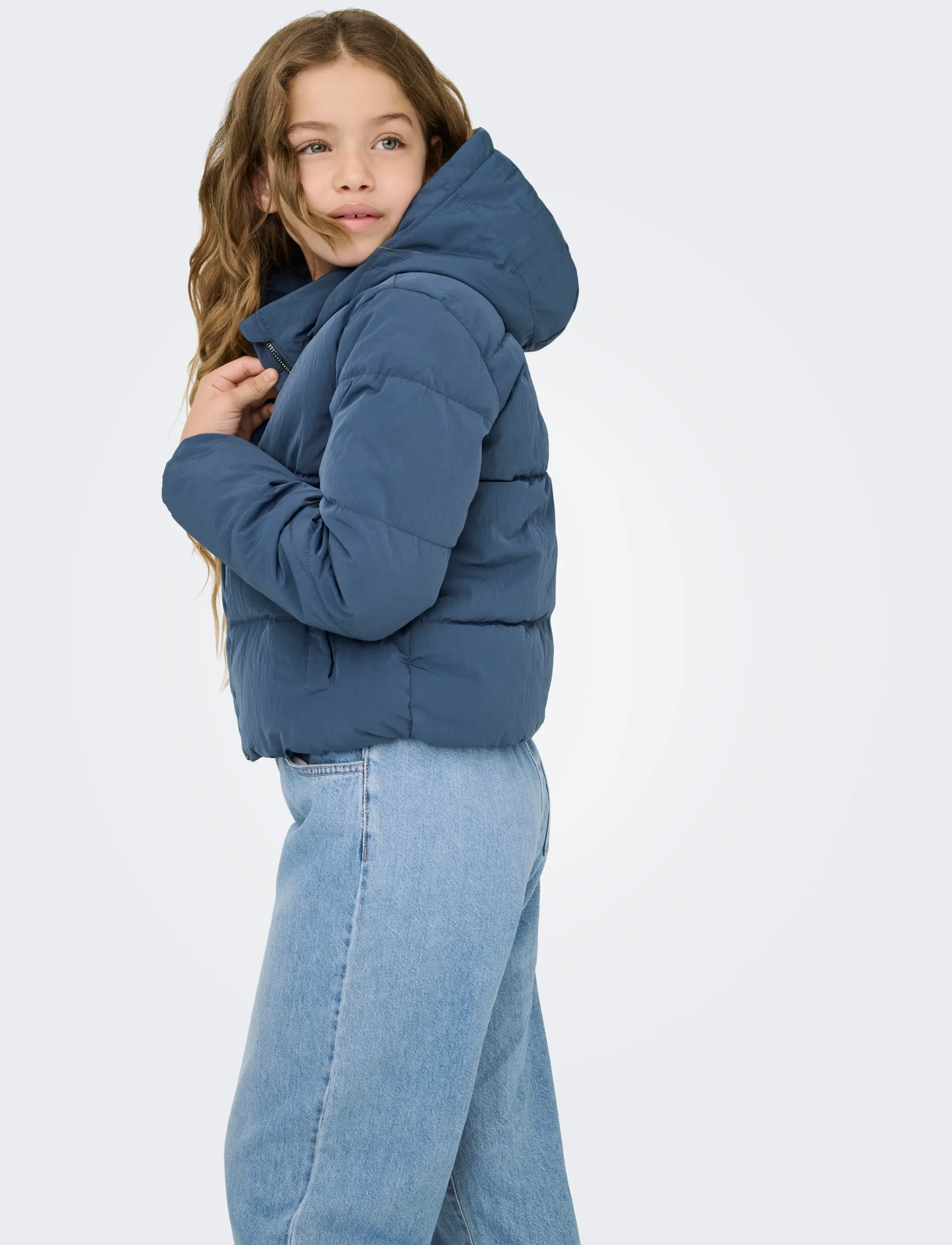 Kids Only - KOGDOLLY LIFE SHT PUFFER JACKET OTW NOOS - daunen- und steppjacken - vintage indigo - 4