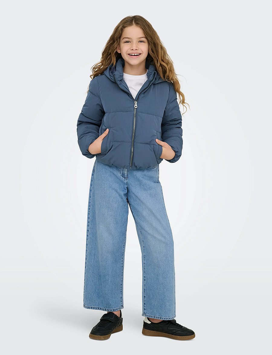 Kids Only - KOGDOLLY LIFE SHT PUFFER JACKET OTW NOOS - daunen- und steppjacken - vintage indigo - 5